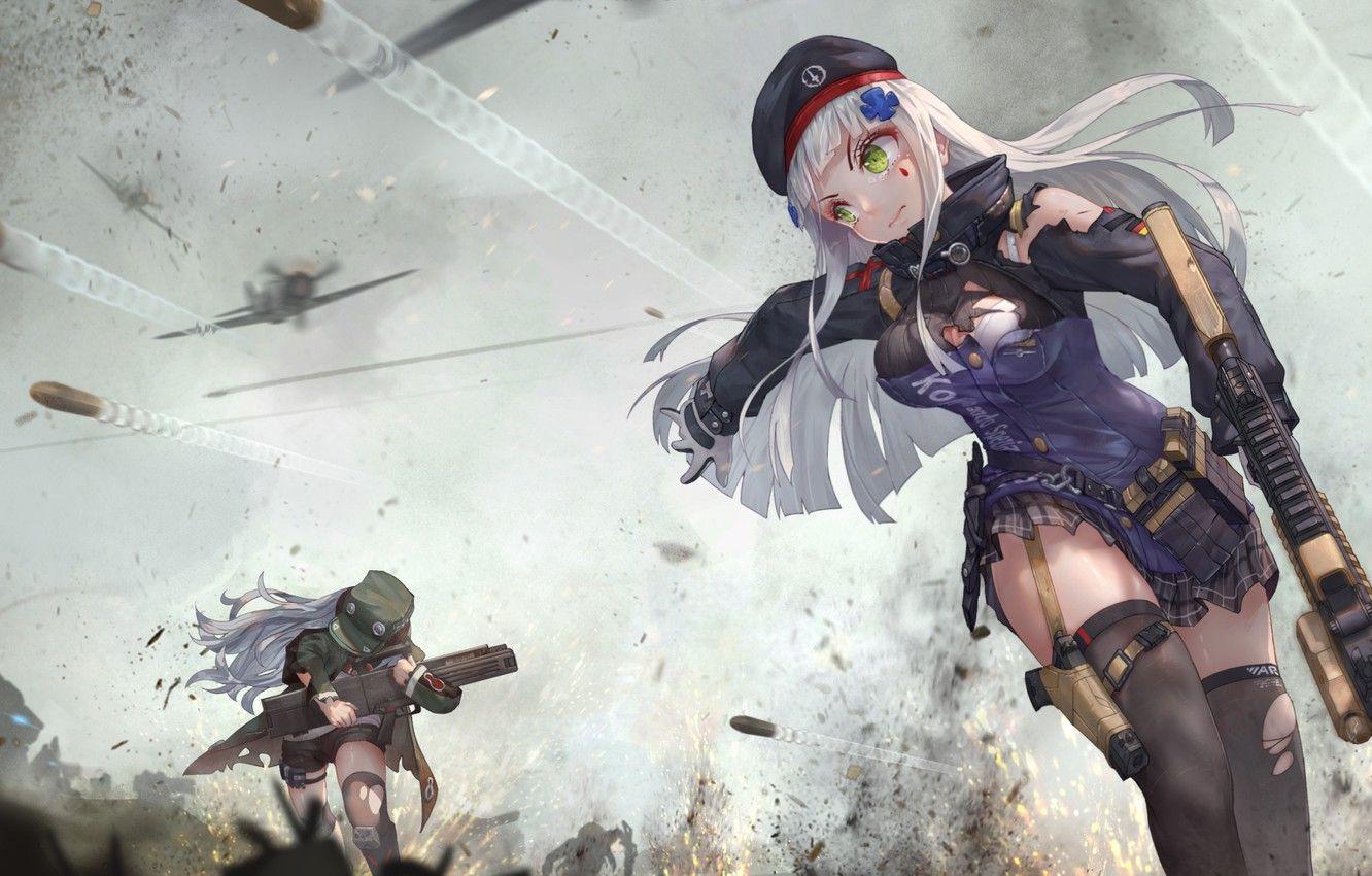 1332x850 Wallpaper gun, pistol, bullets, soldiers, long hair