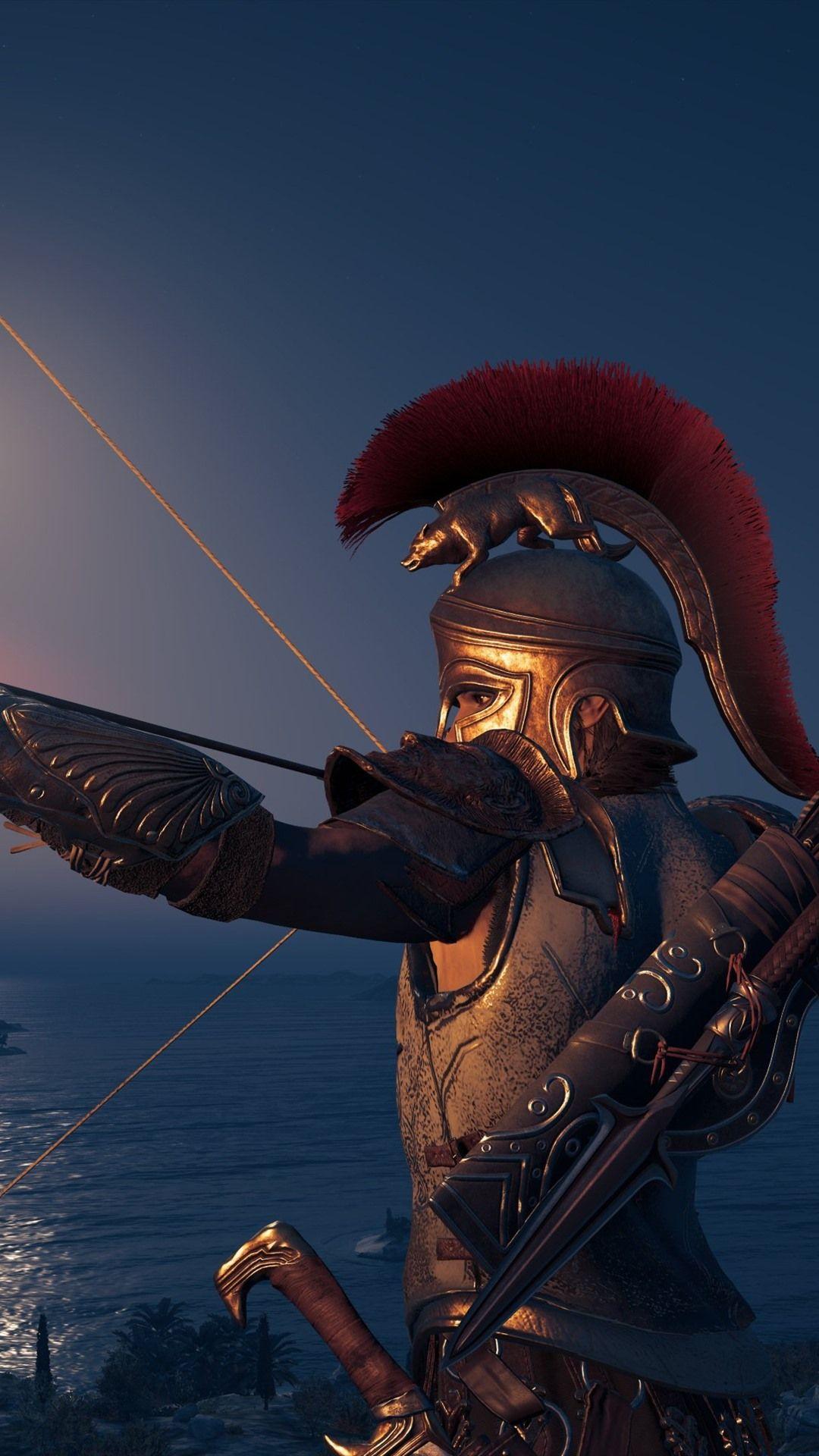 1080x1920 Assassin's Creed: Odyssey, archer, armor, fire arrow