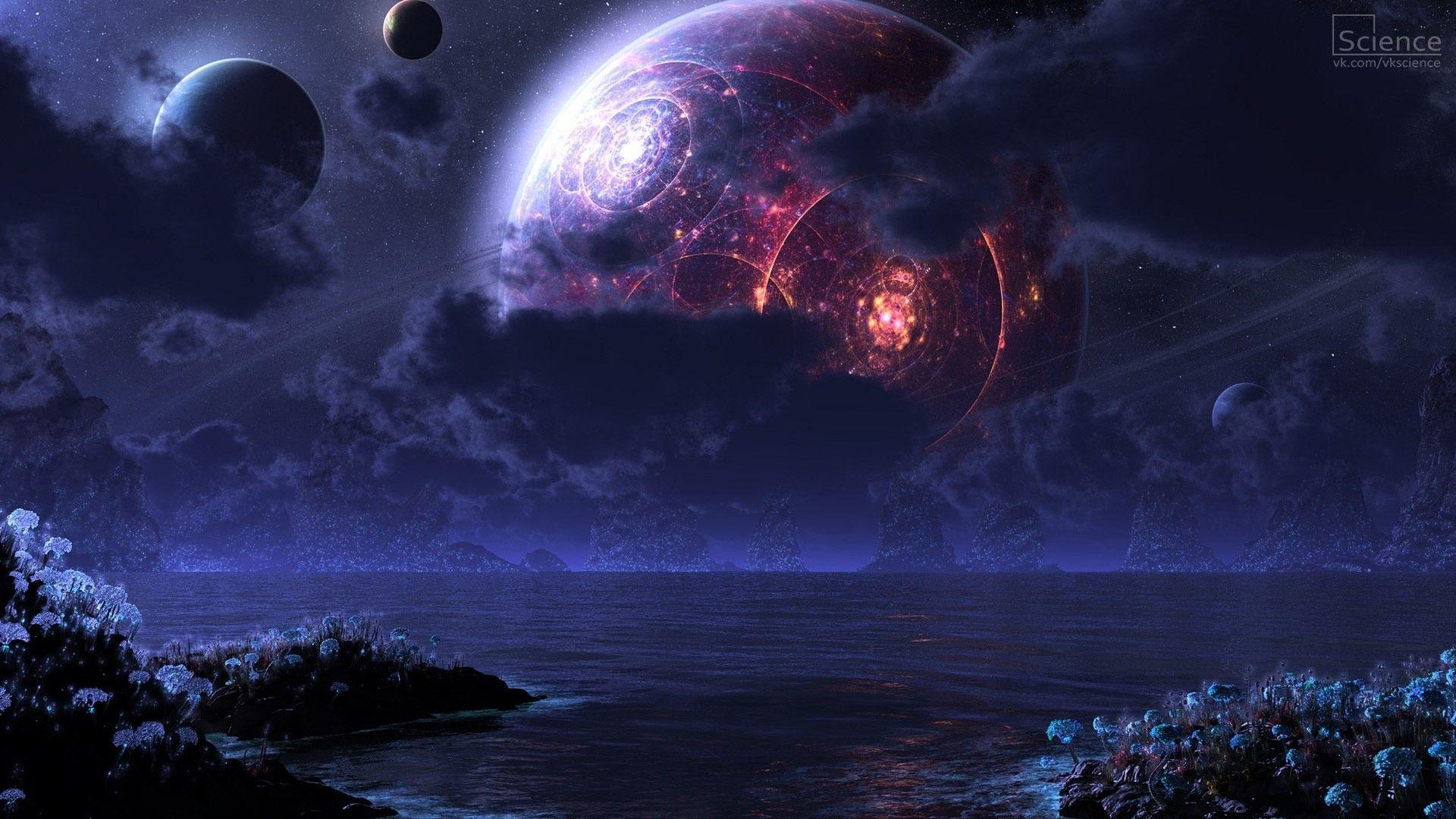1920x1080 #planet, #space art, #futuristic, #digital art
