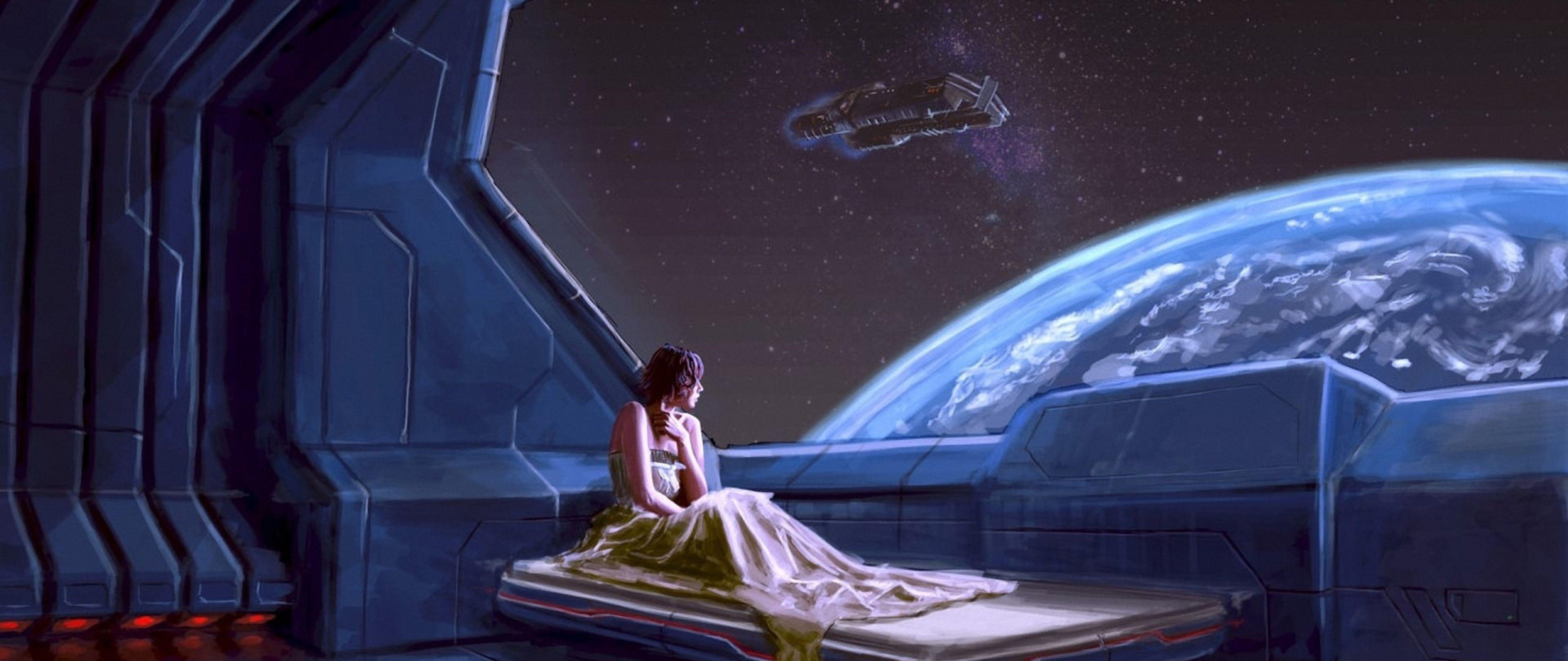 5120x2160 Sci Fi Futuristic Space Planets HD Wallpaper 4K Ultra HD