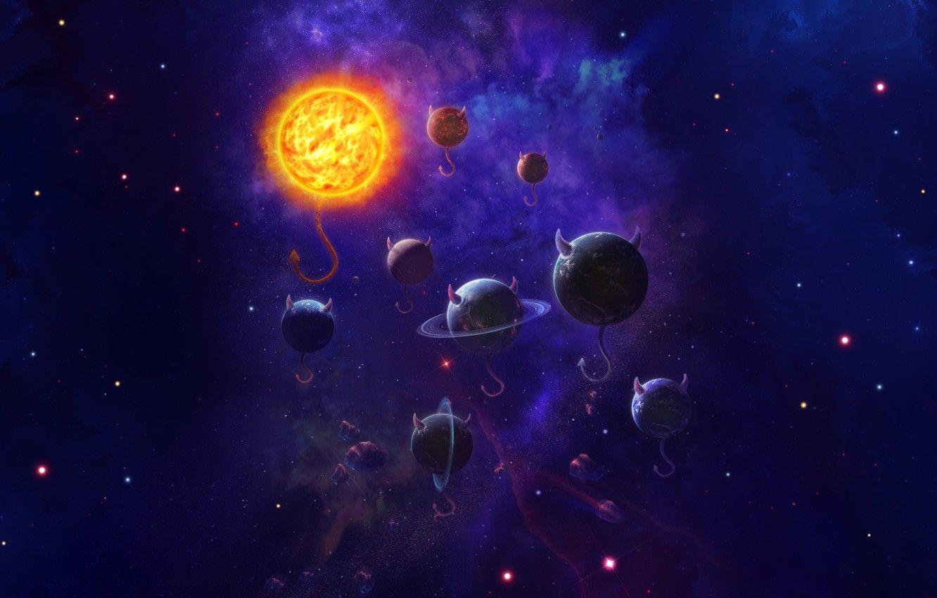 1332x850 Wallpaper Stars, Planet, Space, Nebula, Star, Planet, Hell