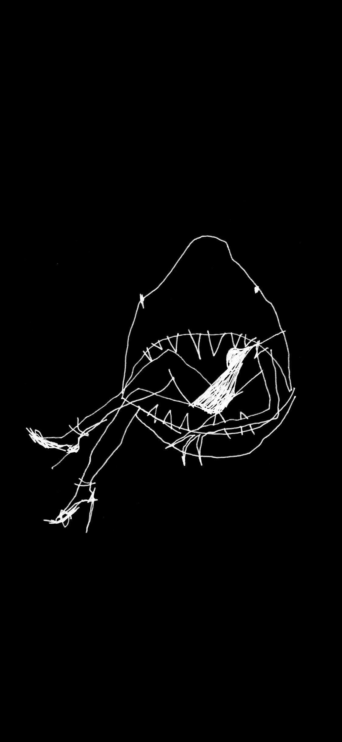 1125x2436 iPhone X wallpaper. fashion drawing dark bw art illustration