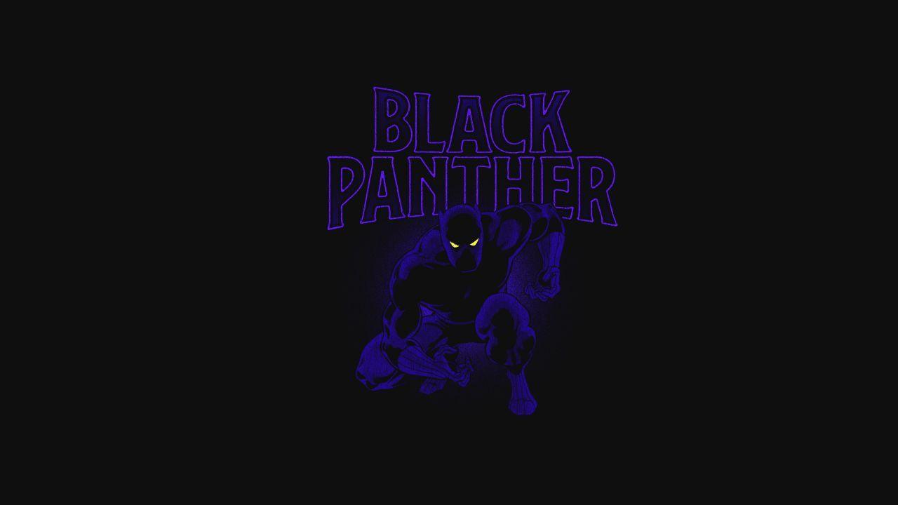 1280x720 Wallpaper Black Panther, Minimal, Artwork, Dark background