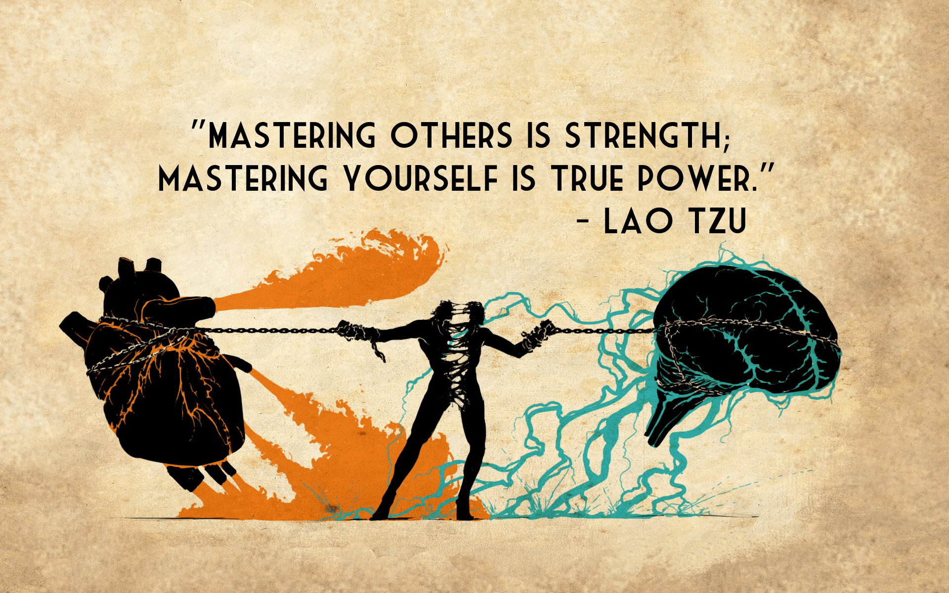 1920x1200 Mastering Strength True Power Lao Tzu quotes texts brain heart chains wallpaperx1200