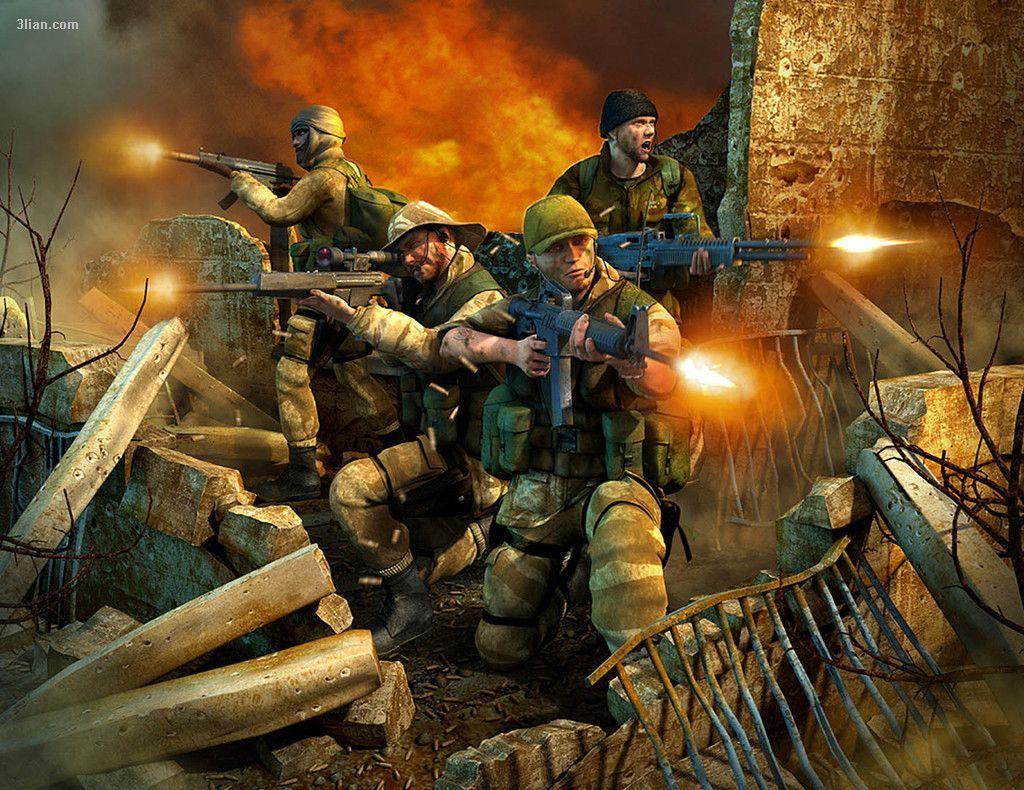 1024x790 US troops in Iraq, First Gulf War. First Gulf War Art