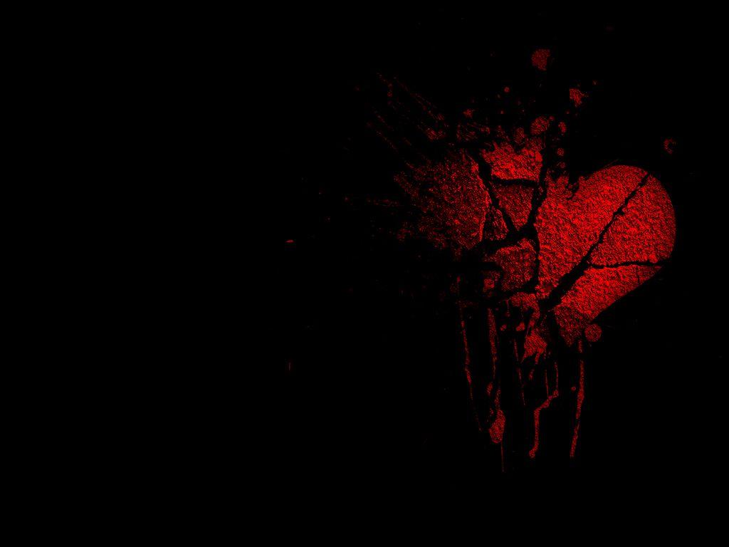 Hình nền trái tim màu đỏ và đen 1024x768