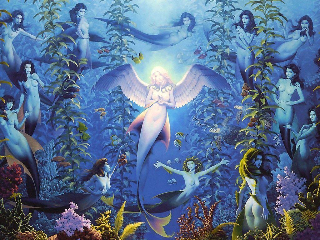 1024x768 mermaids. Mermaid wallpaper, Fantasy mermaids