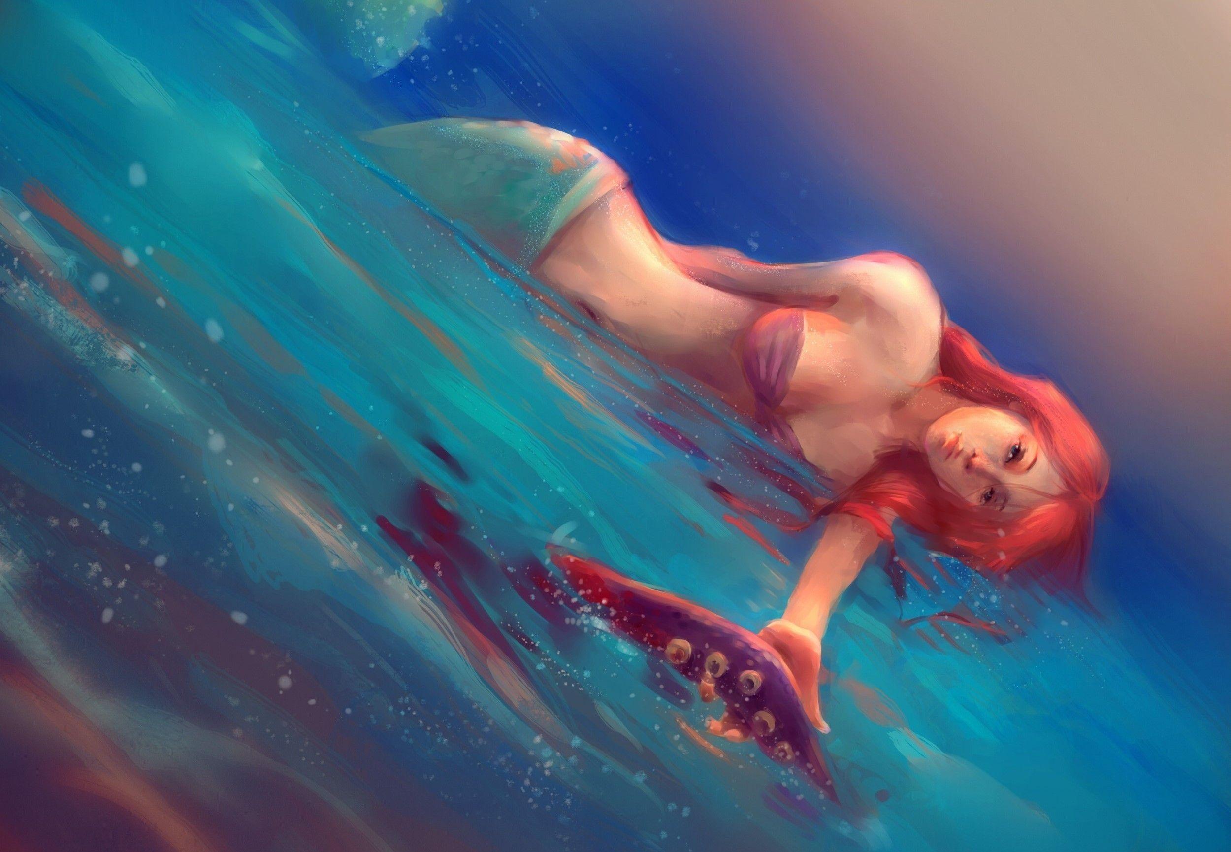 2500x1730 Anime Mermaid Wallpaper