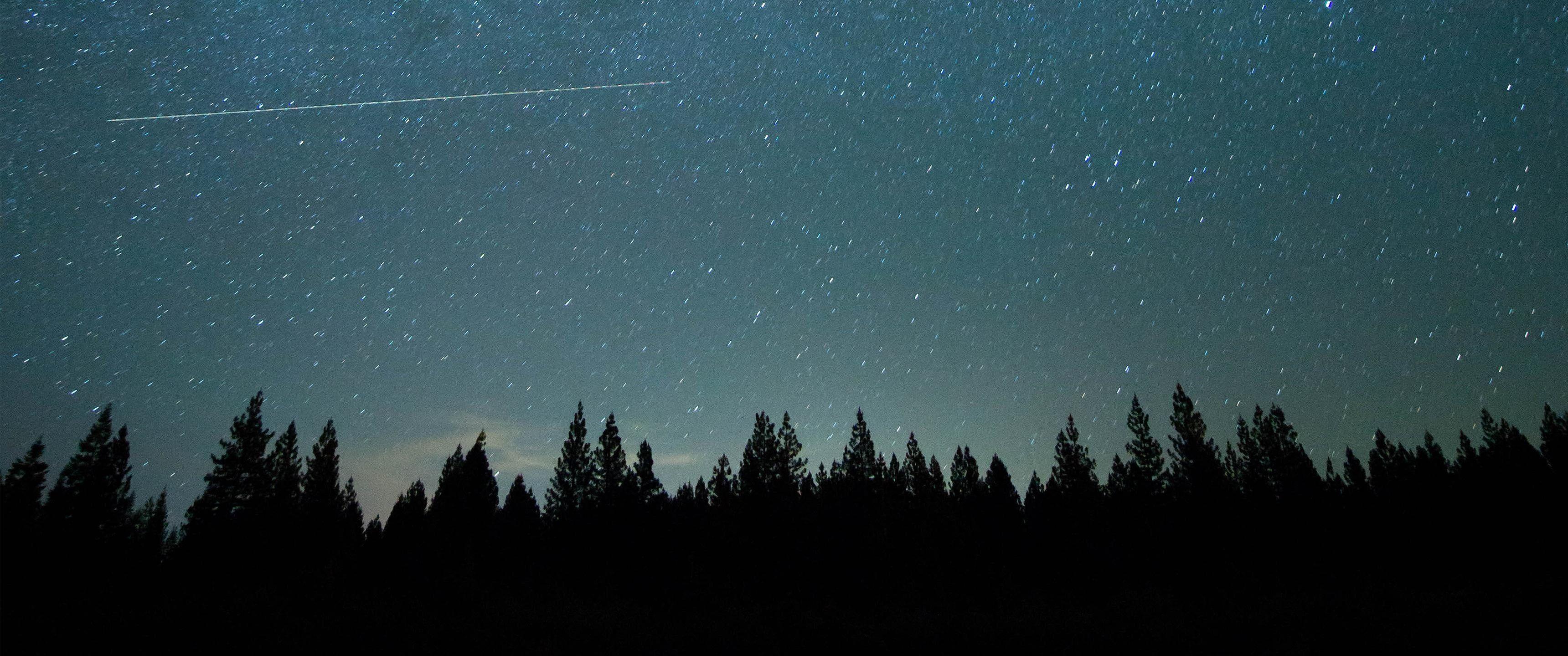 3440x1440 HD wallpaper: landscape, ultrawide, photography, stars