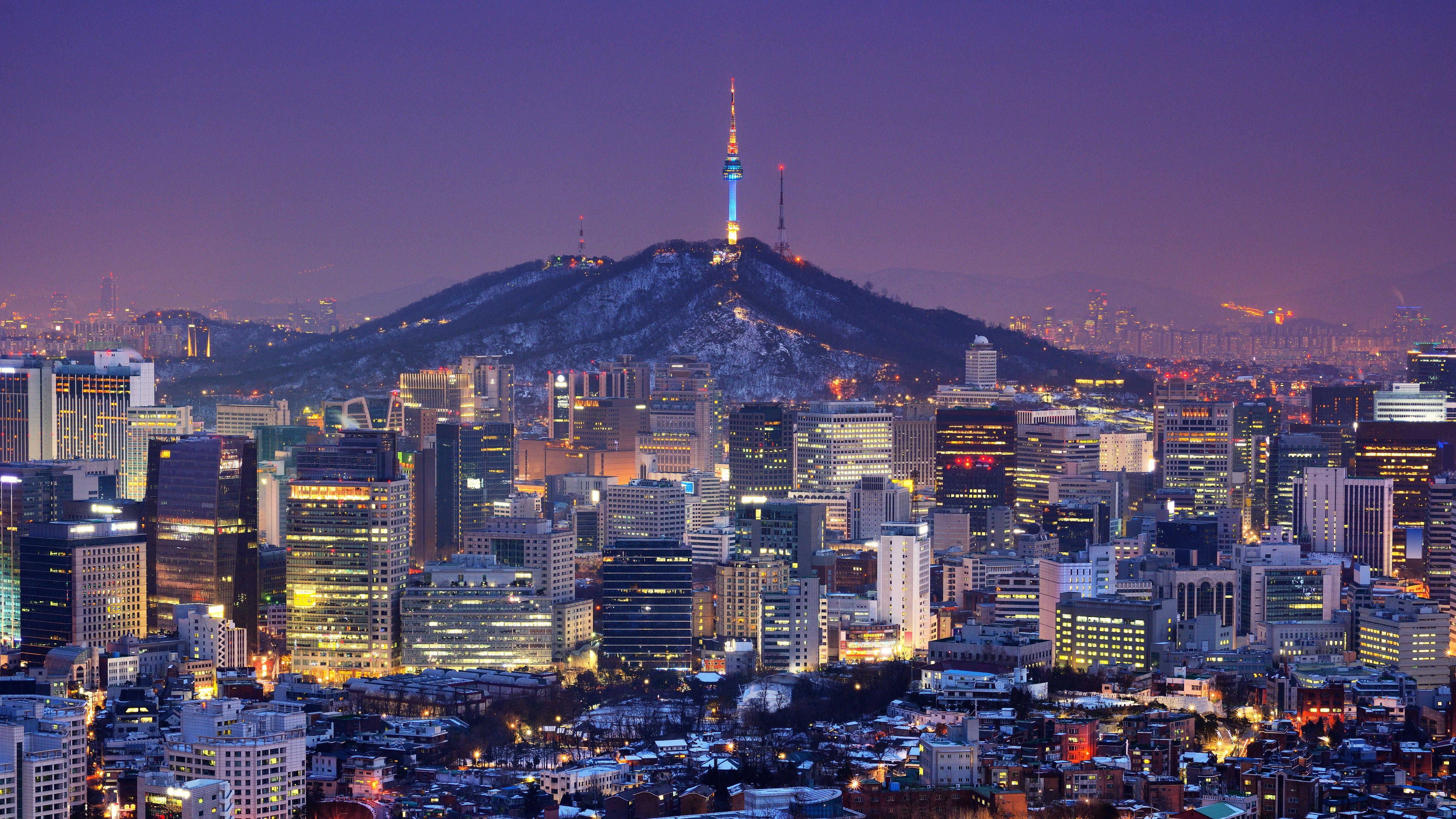 5000x2813 Seoul Skyline hình nền