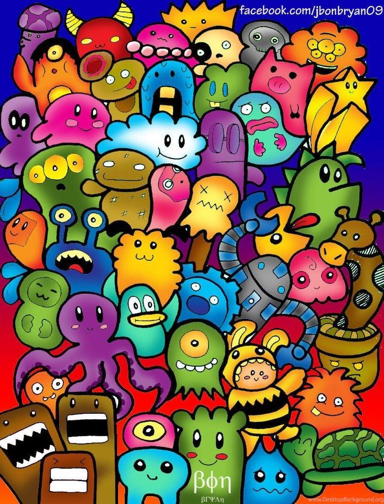 780x1024 Cute Colorful Doodle Wallpaper Desktop Background