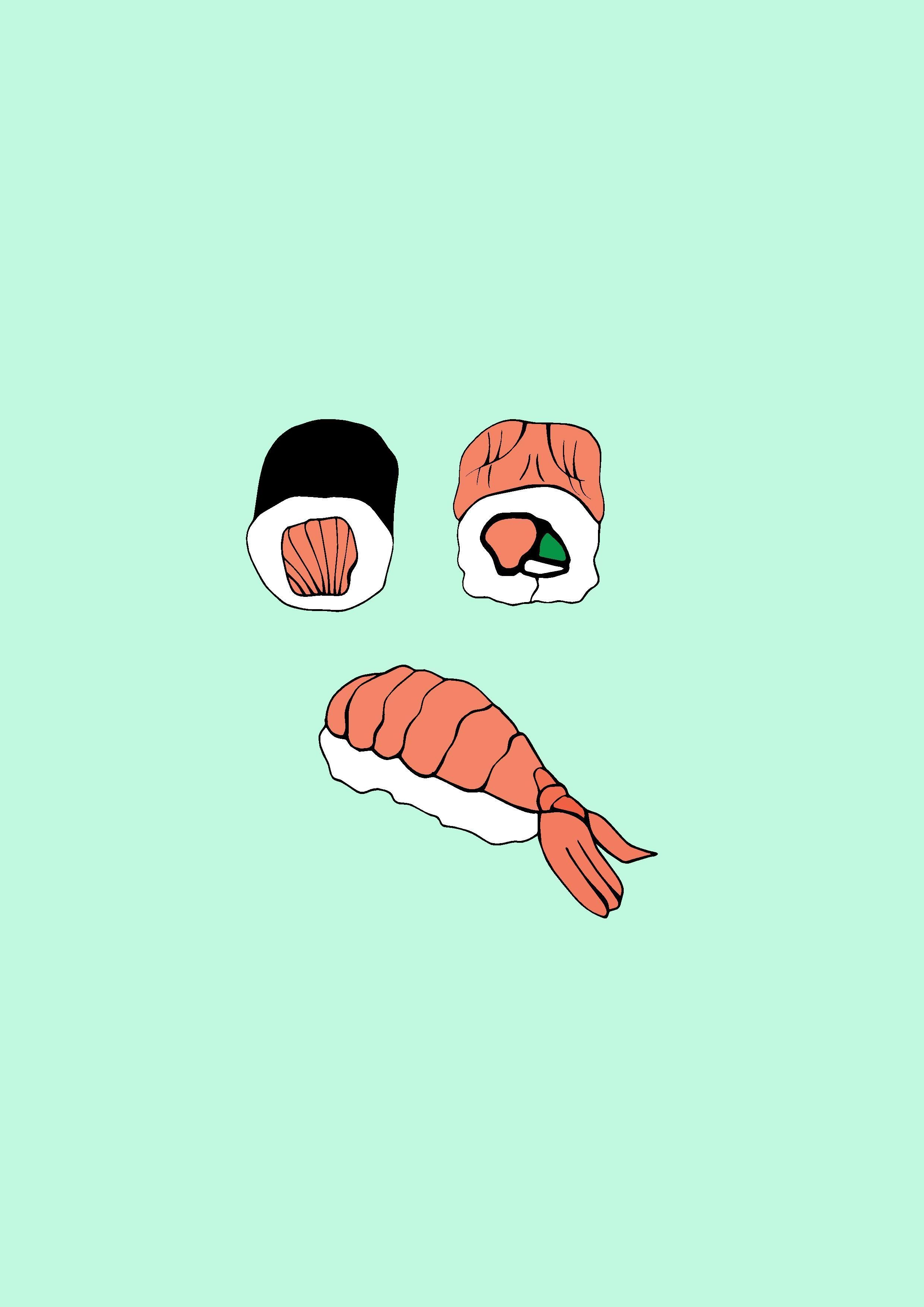 2480x3508 Sushi illustration illustration Candelaria Silva