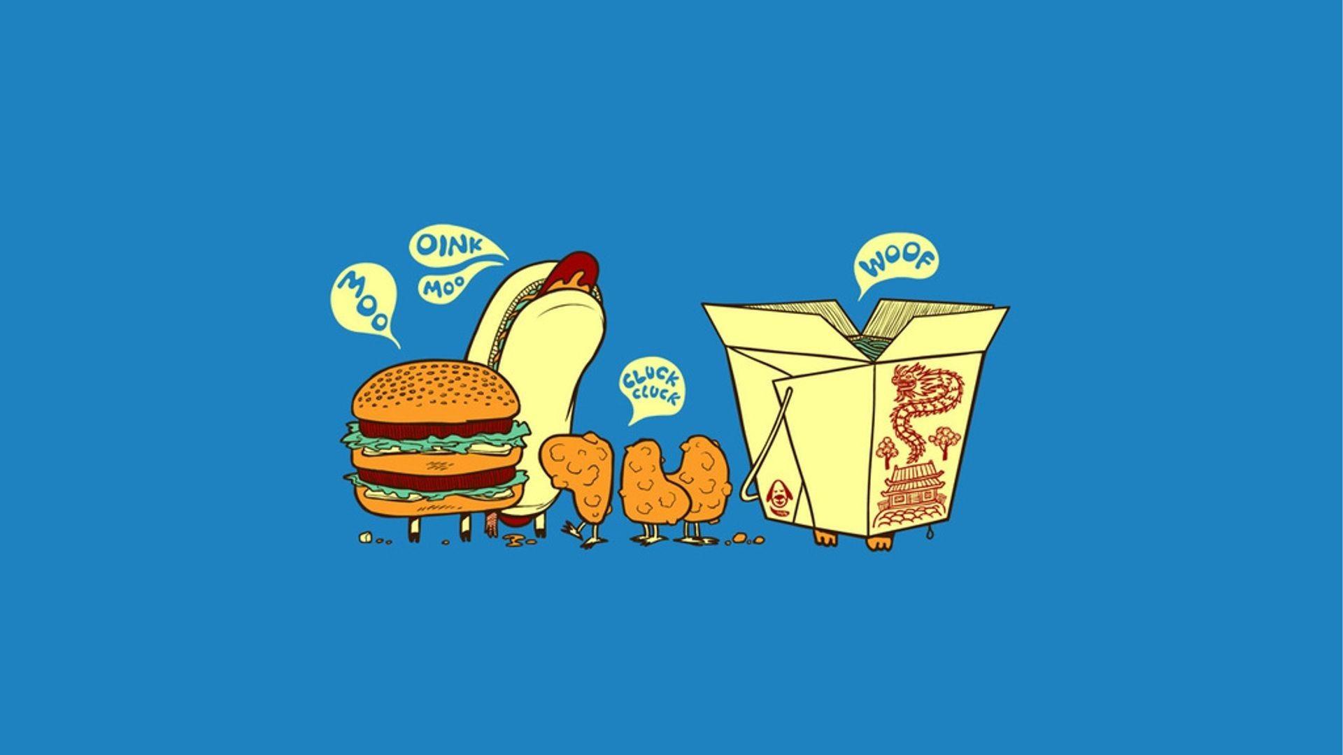 1920x1080 Cute Cartoon Food Wallpaper