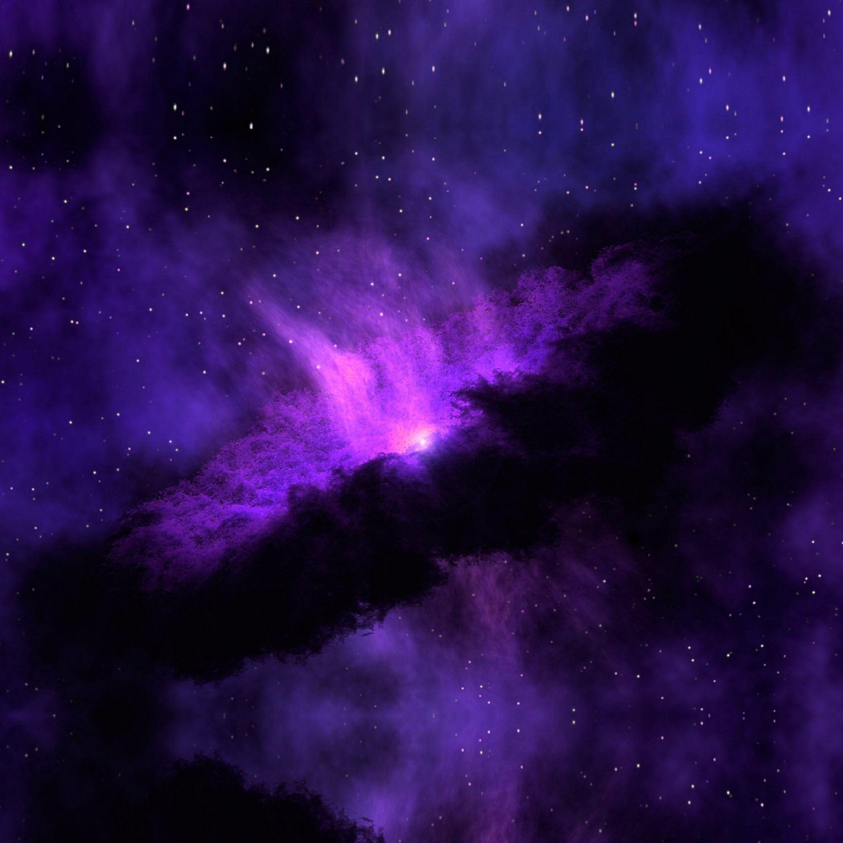 2732x2732 Space Blue Purple Nebula Star Awesome Wallpaper