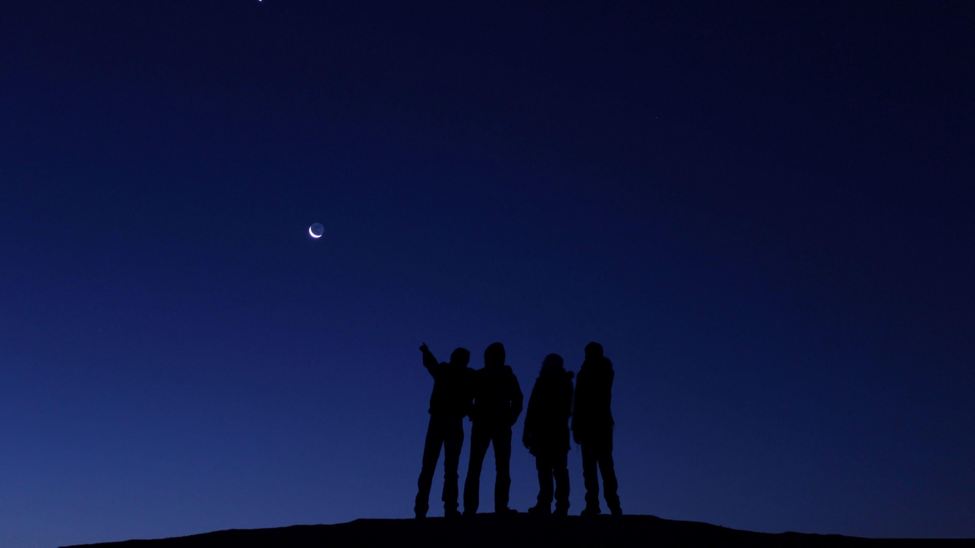 3840x2160 Download wallpaper 3840x2160 space, people, venus, moon 4k