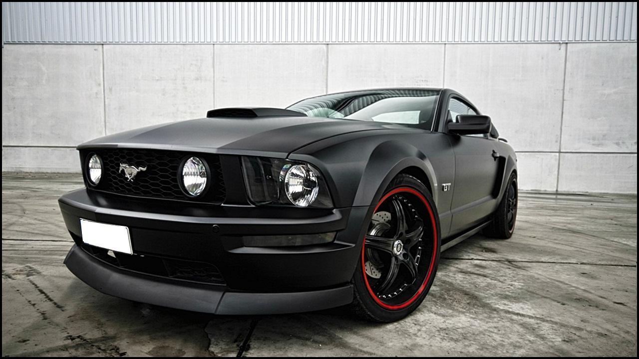 1280x720 Black Mustang Cars Wallpaper for Android