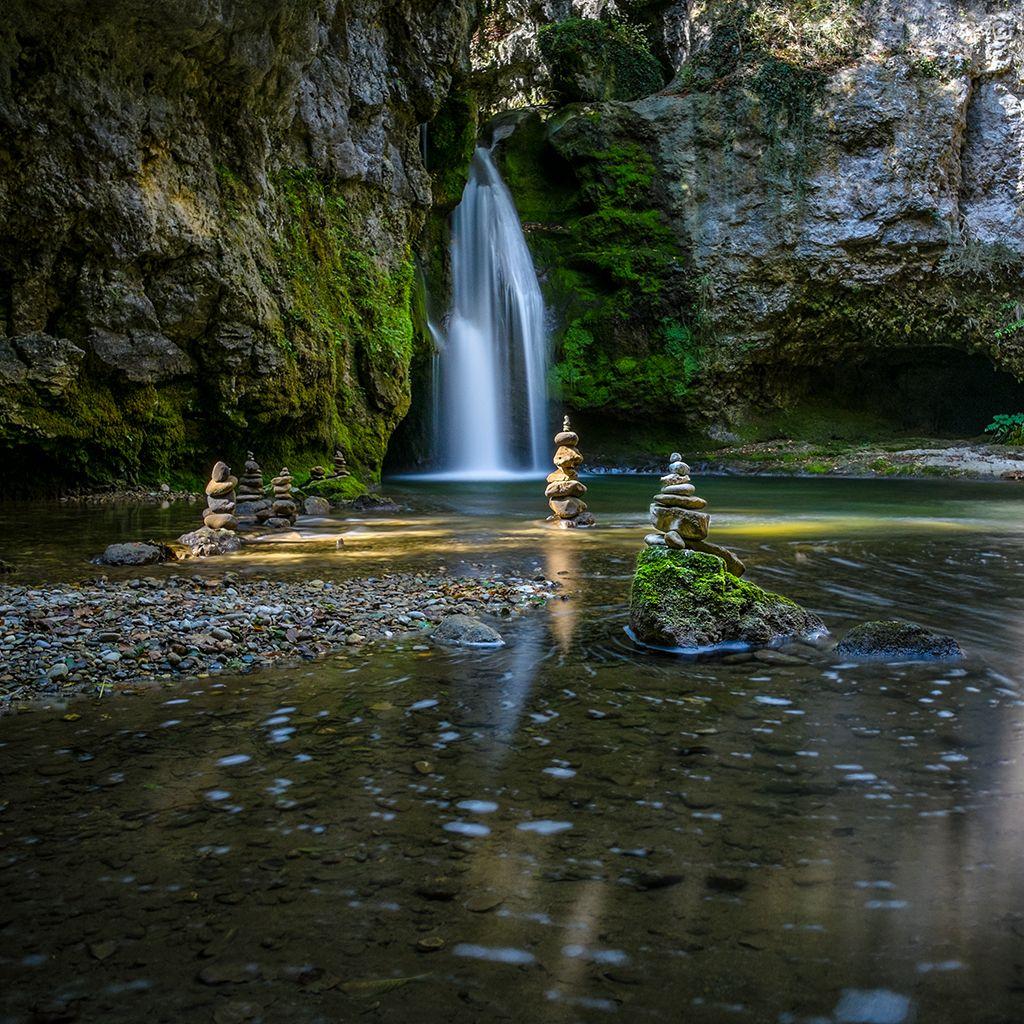 1024x1024 InterfaceLIFT Wallpaper: Zen Garden Waterfalls