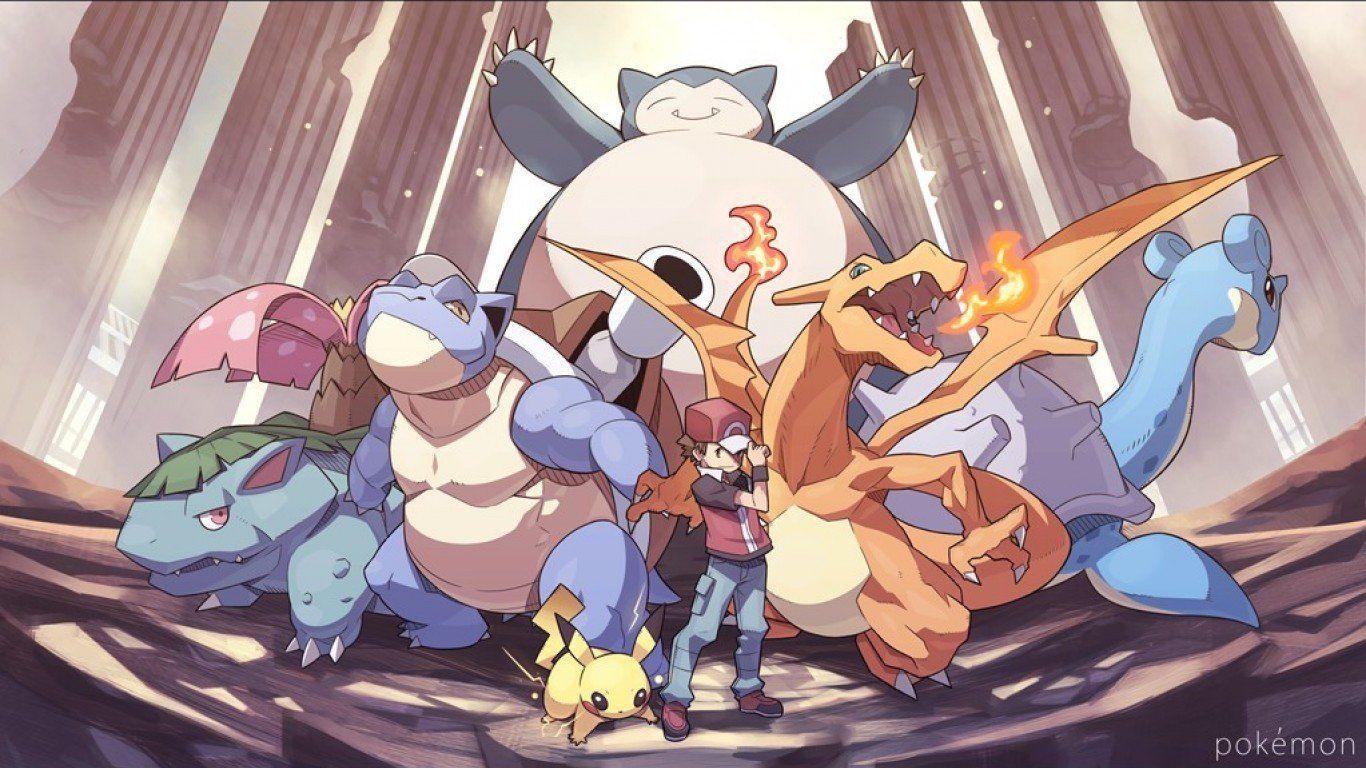 1366x768 Pokemon, Charizard, Red, Lapras, Venusaur, Blastoise