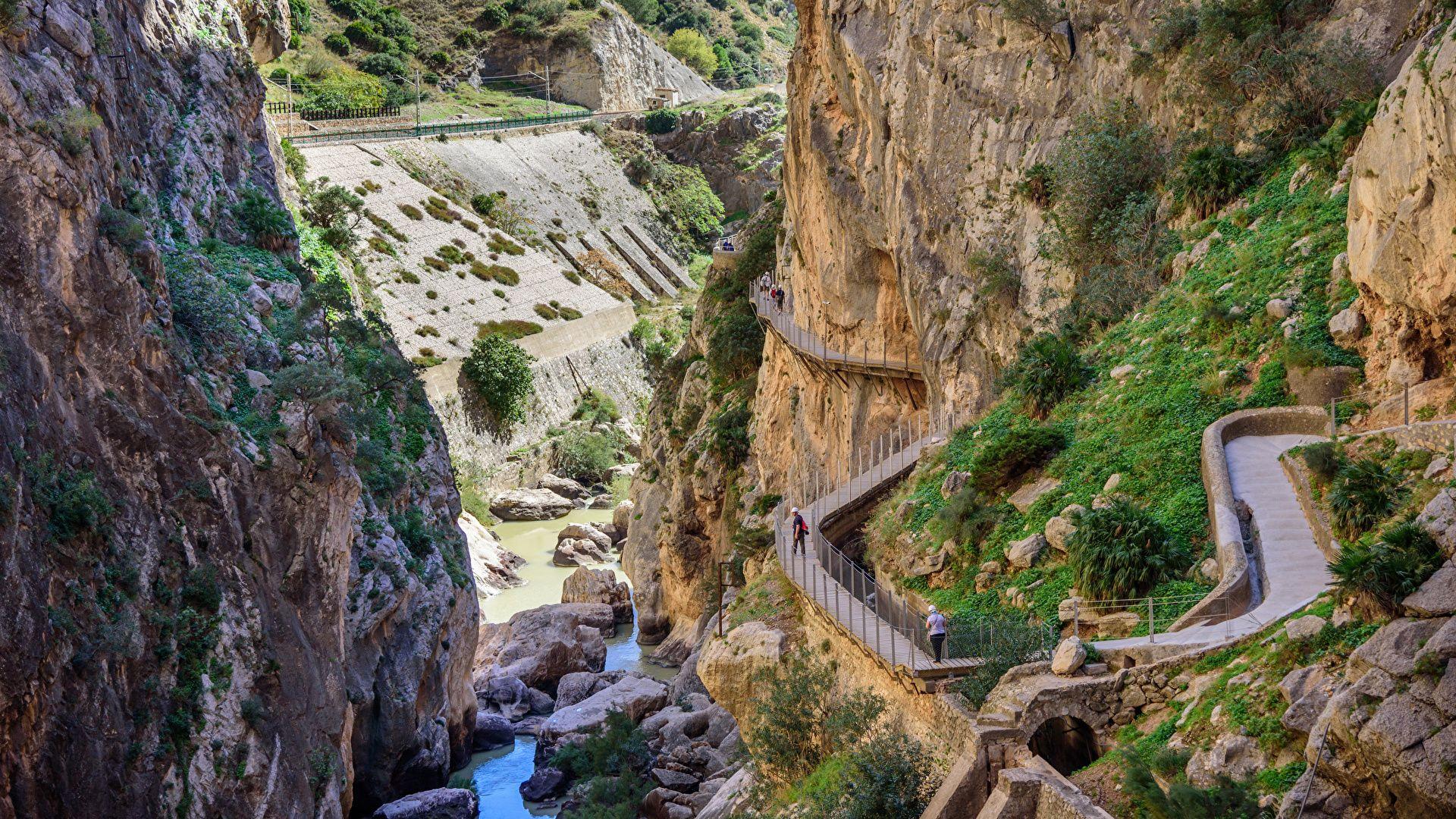 1920x1080 Desktop Wallpaper Spain Caminito del Rey canyon Malaga