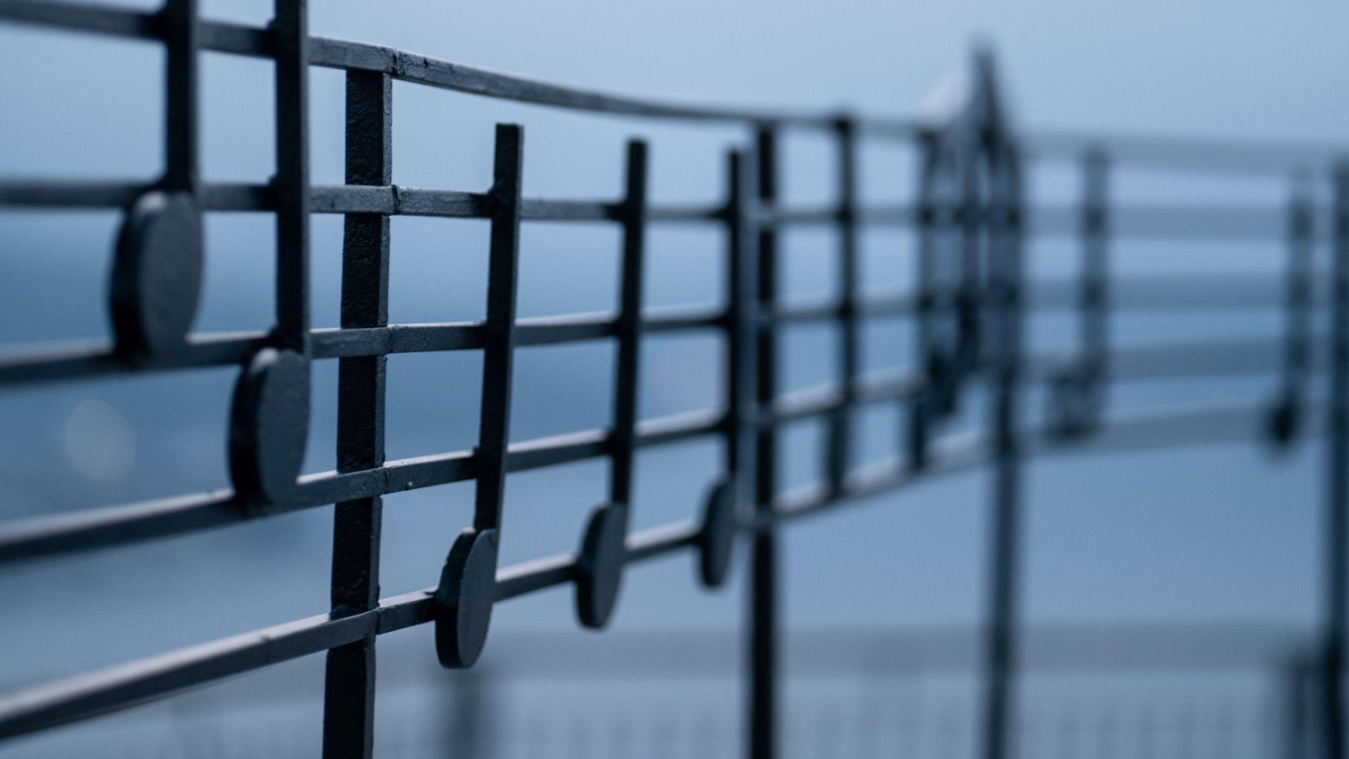 1920x1080 Download wallpaper 1920x1080 fence, notes, music staff
