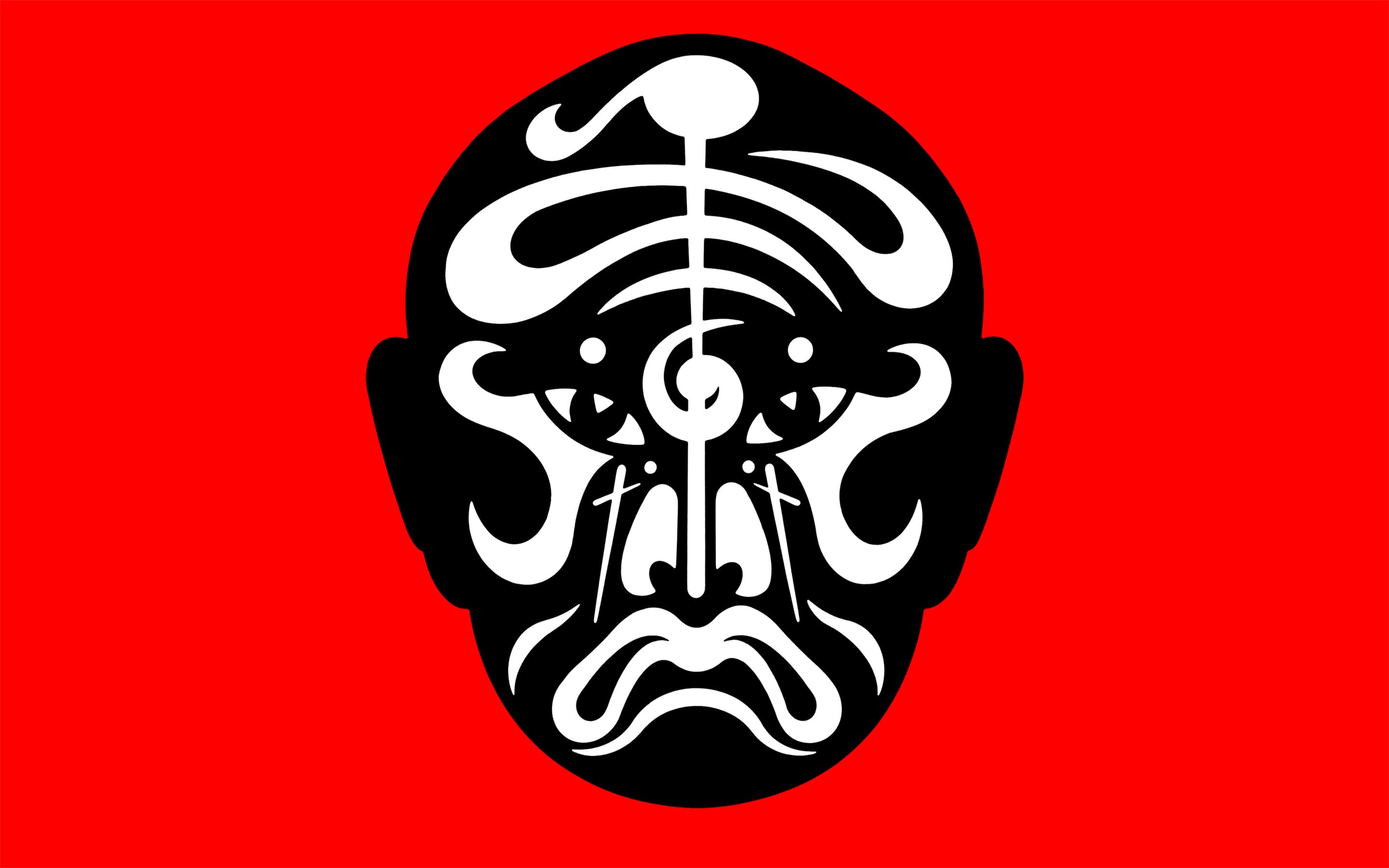 2880x1800 Black and white human face logo, jean