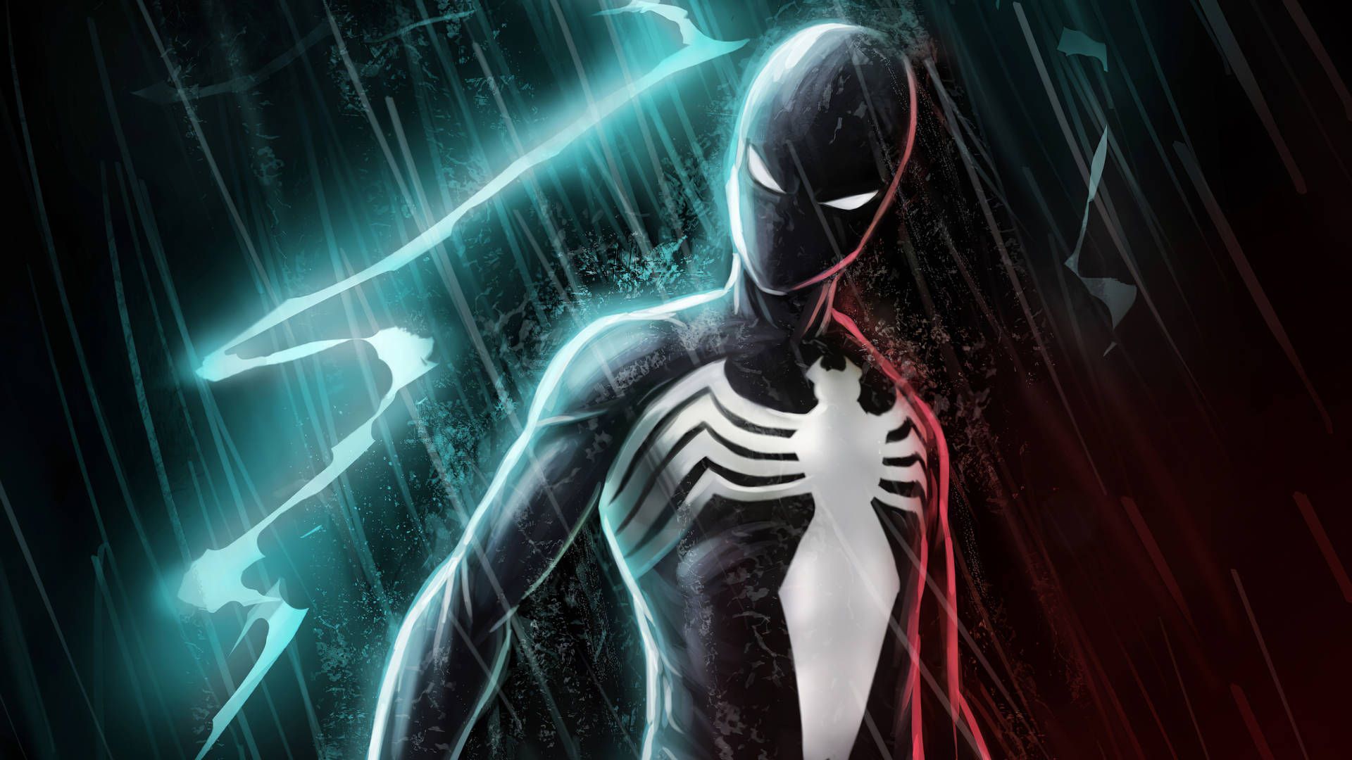 1920x1080 Black Spiderman Lightning Wallpaper
