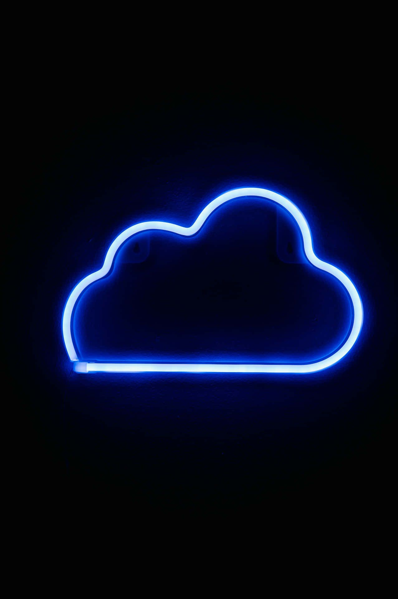 1277x1920 Electric Blue Neon Cloud Wallpaper