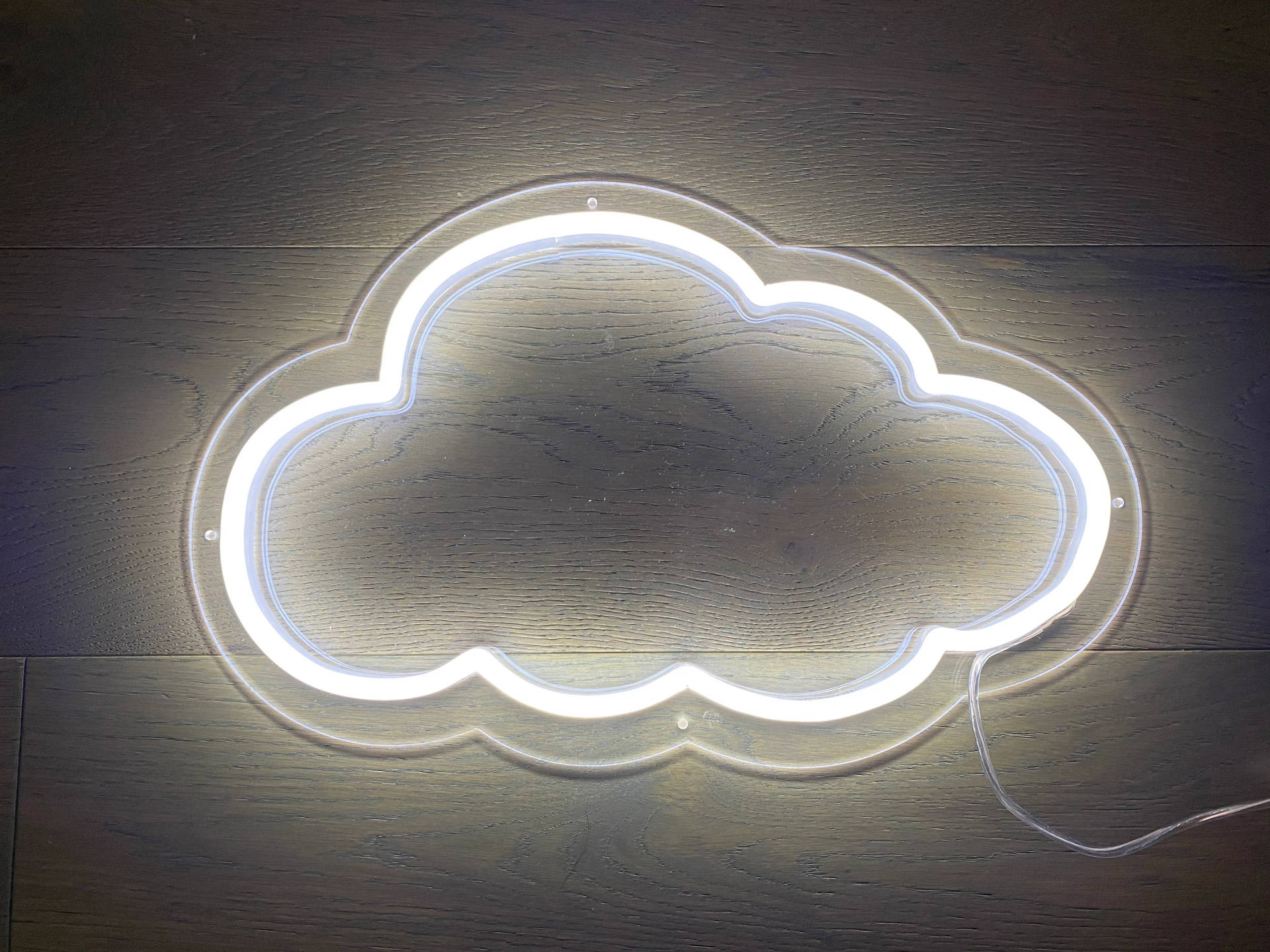 1920x1440 White Neon Aesthetic Cloud Wallpaper
