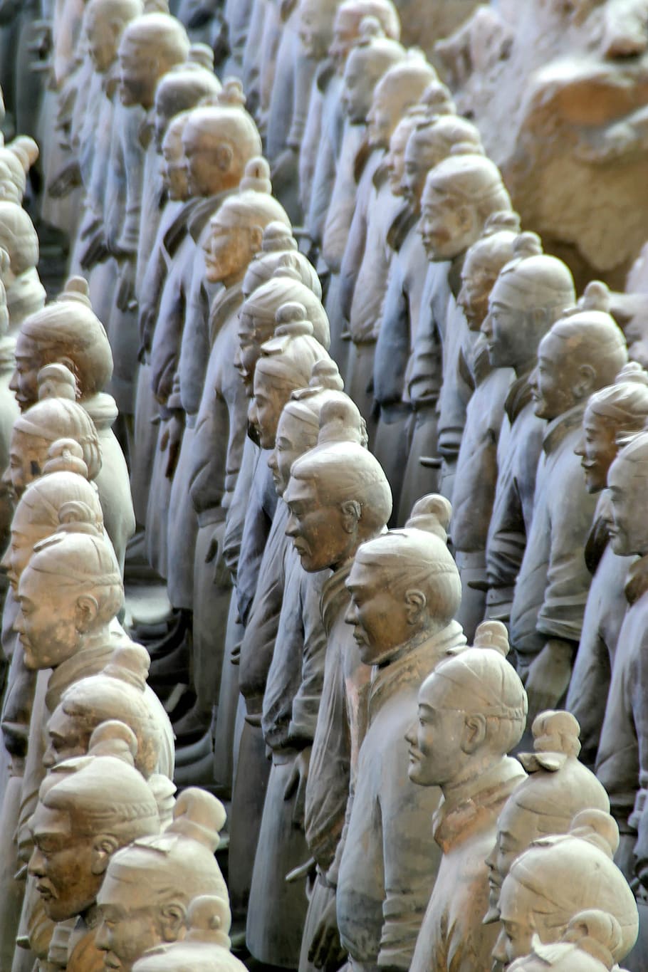 910x1365 HD wallpaper: line statue at day time