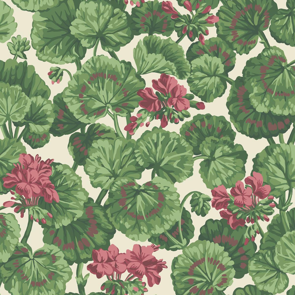1200x1200 Cole & Son Geranium Rose Forest Grn On