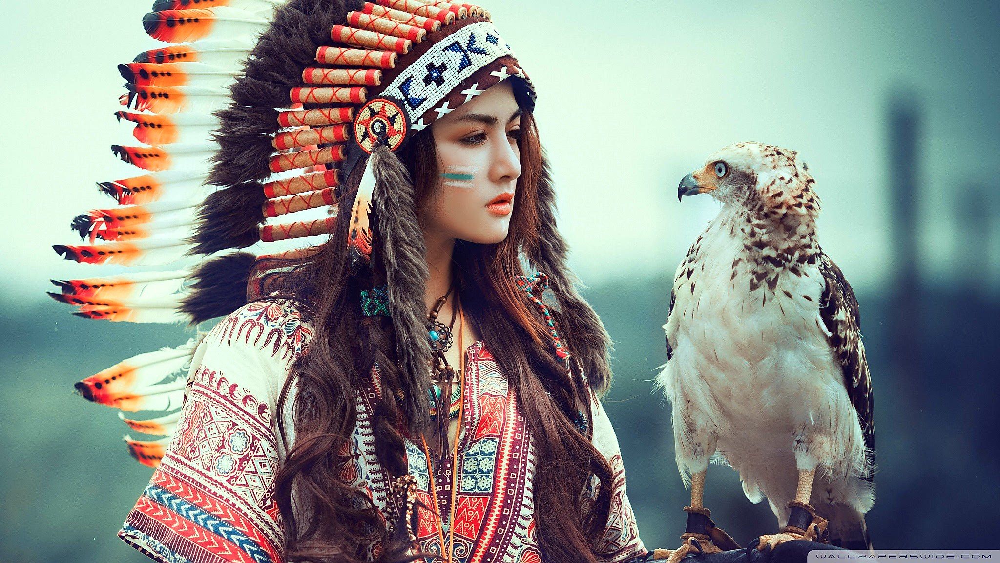 2048x1152 Women Cosplay Animals Native American