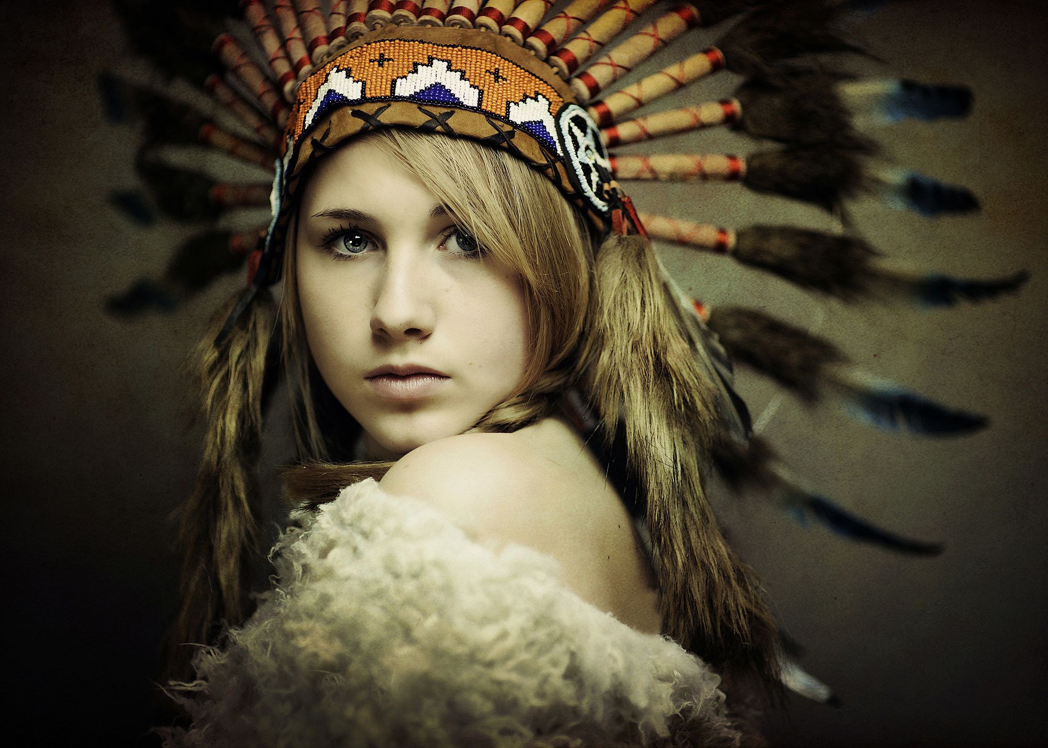 2048x1463 Download Woman Native American HD Wallpaper