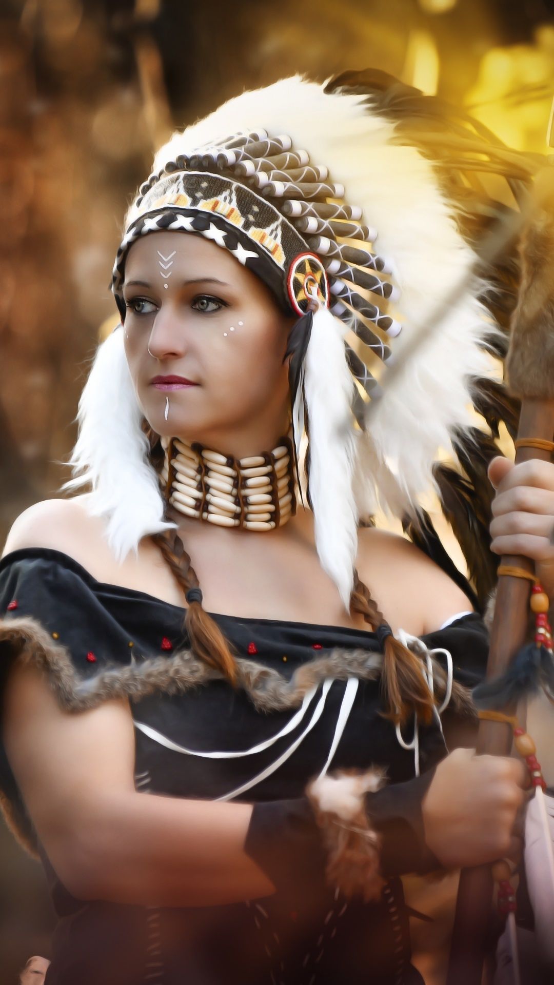 1080x1920 Women Native American, Costume