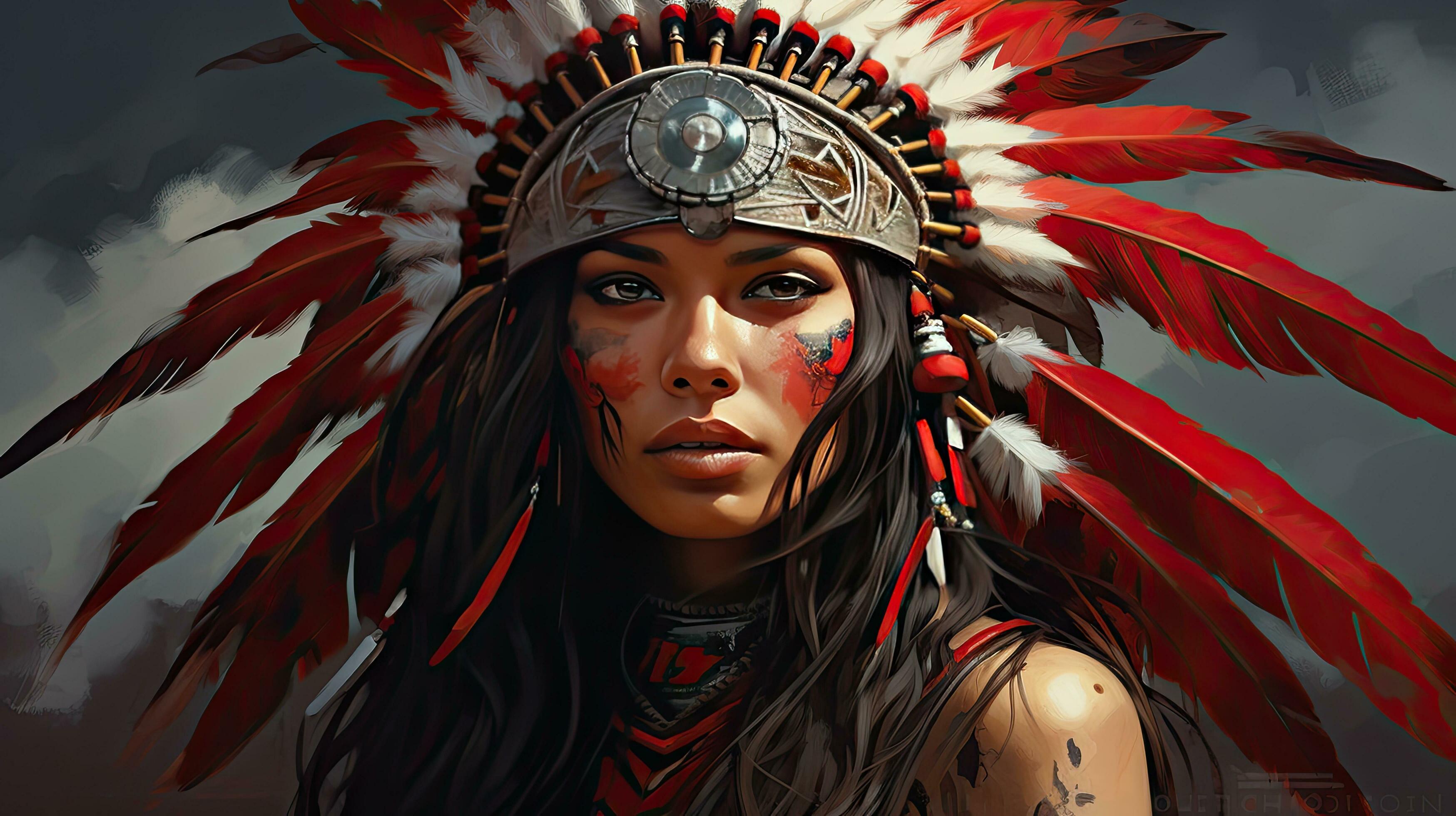 3497x1960 American Indian feather background