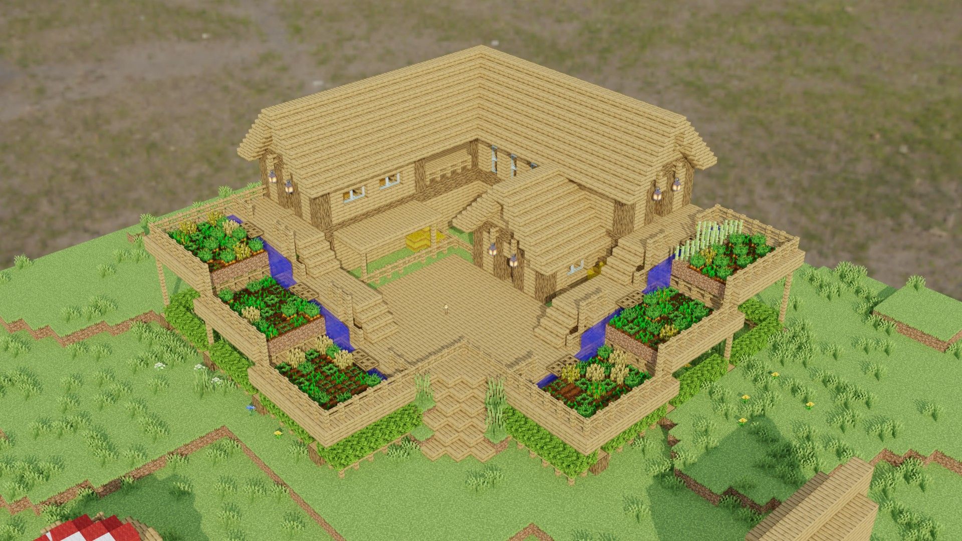 1920x1080 Village Farm House HD Minecraft