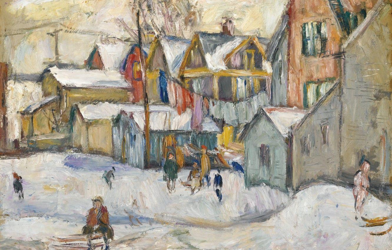 1332x850 Wallpaper snow, Abraham Manievich, THE BRONX oil on board