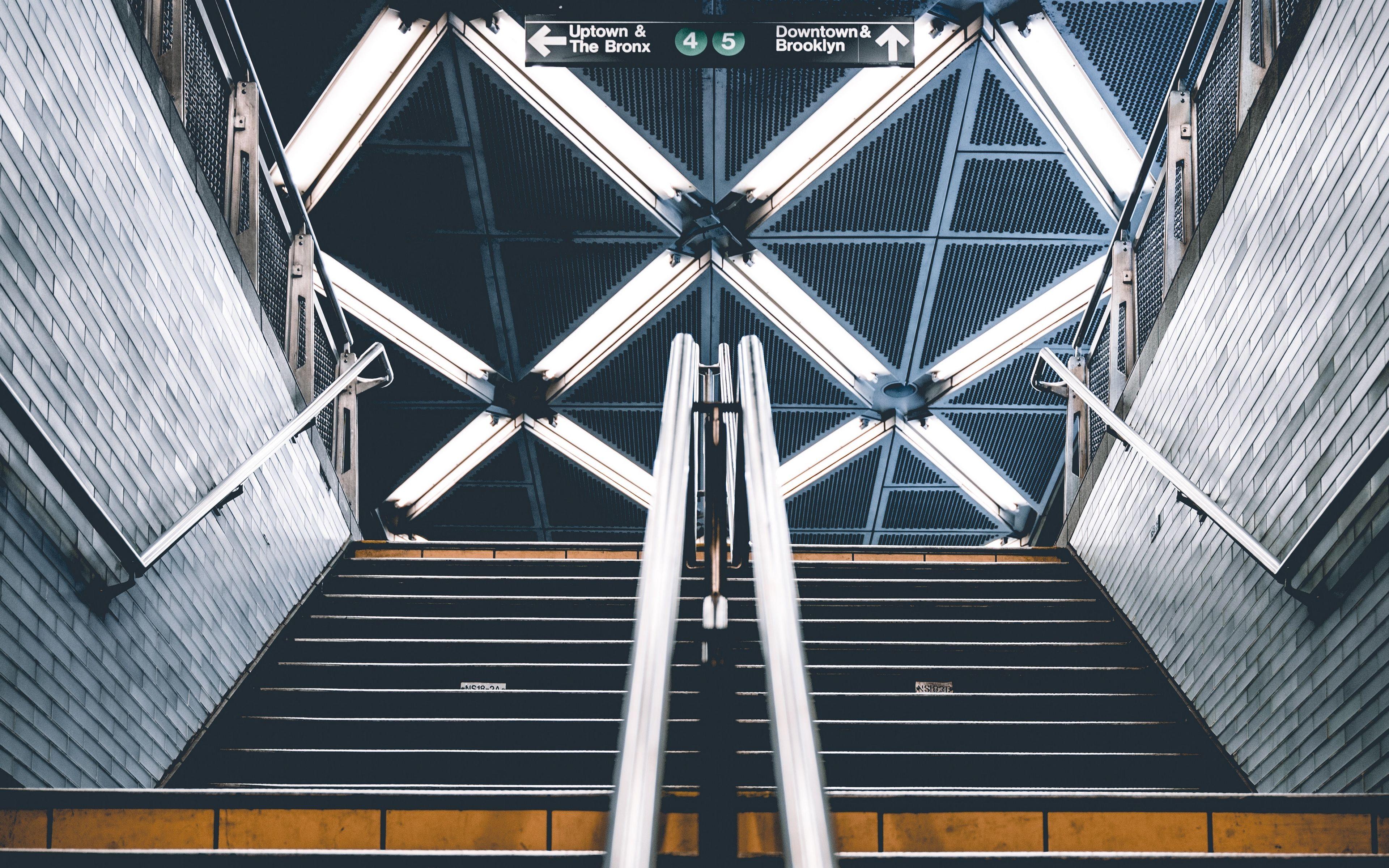 3840x2400 Download wallpaper 3840x2400 stairs, handrails, steps