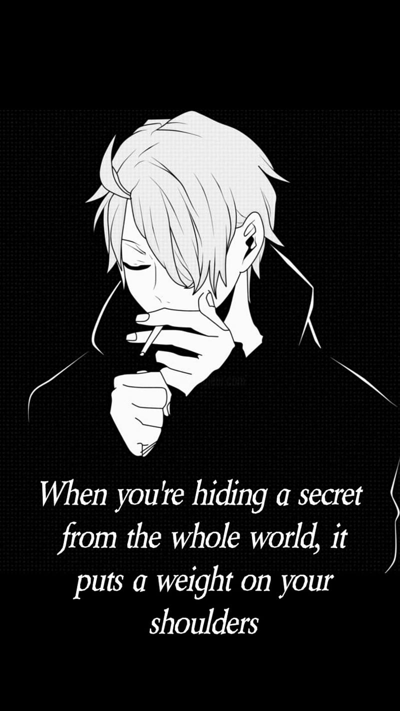 800x1422 Anime Smoker, art, black, boy