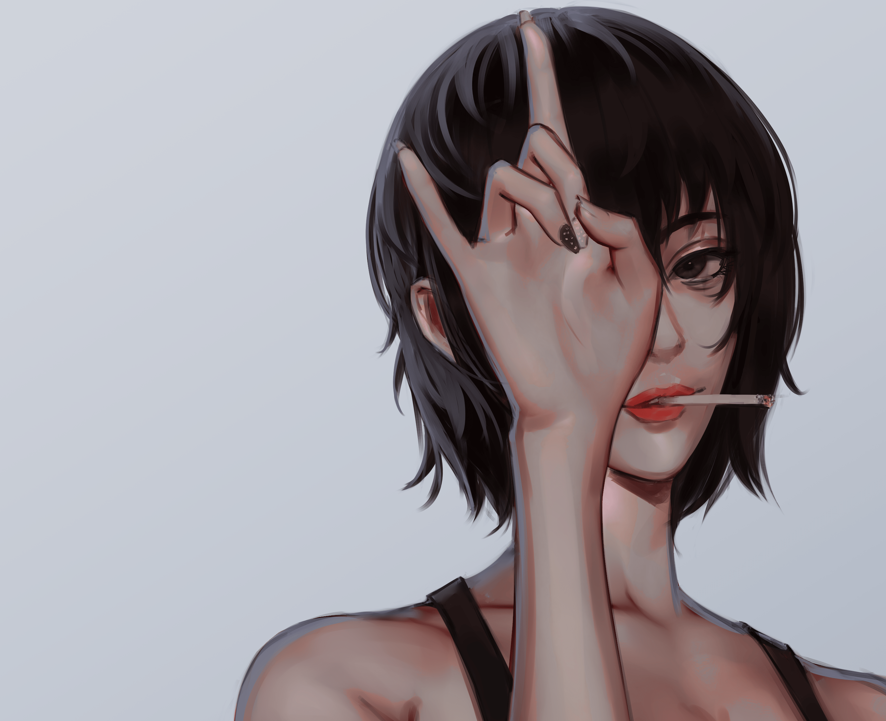 2826x2300 Download Cigarette Anime Girl Anime