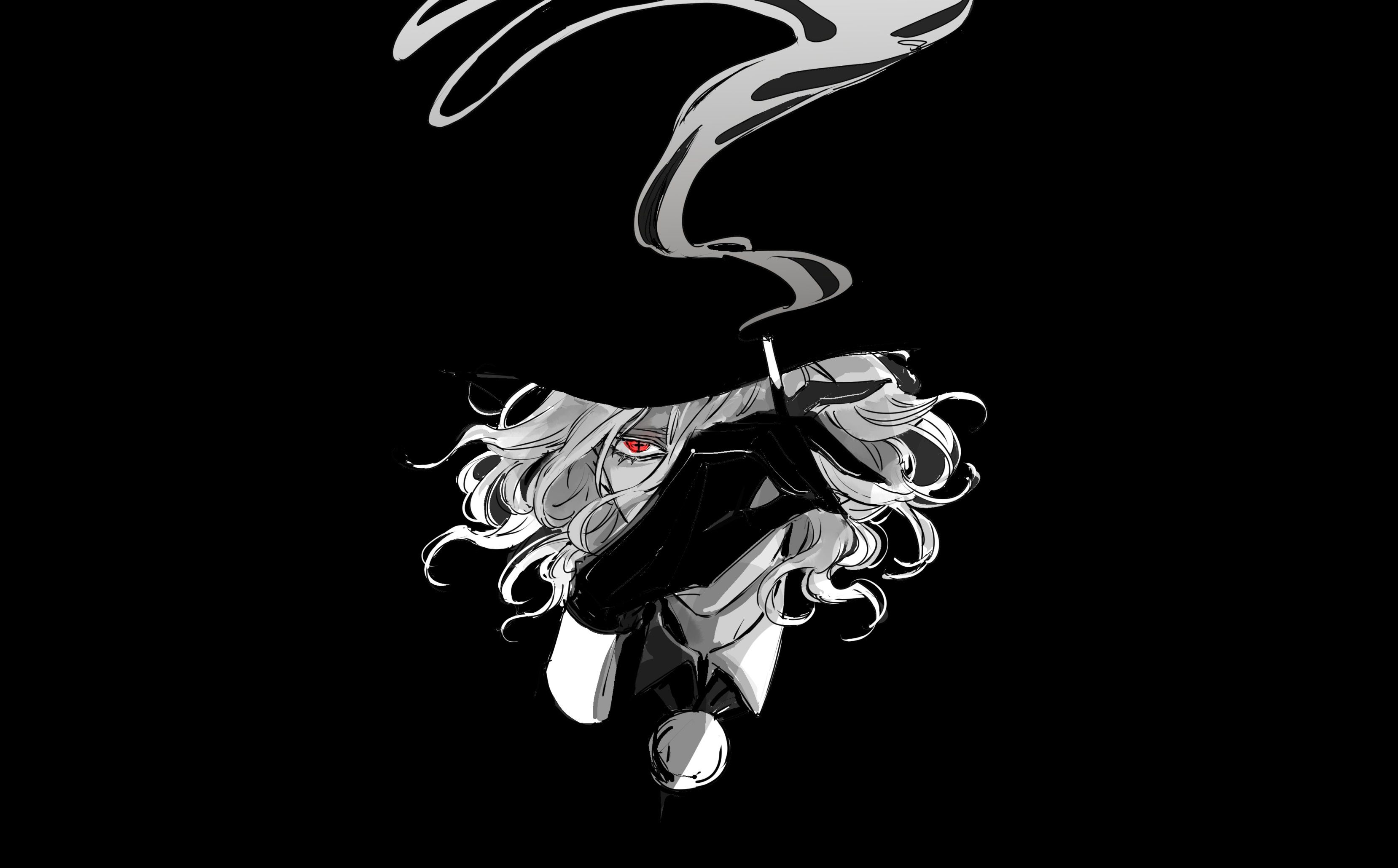 3316x2060 Wallpaper smoke, anime, art, cigarette