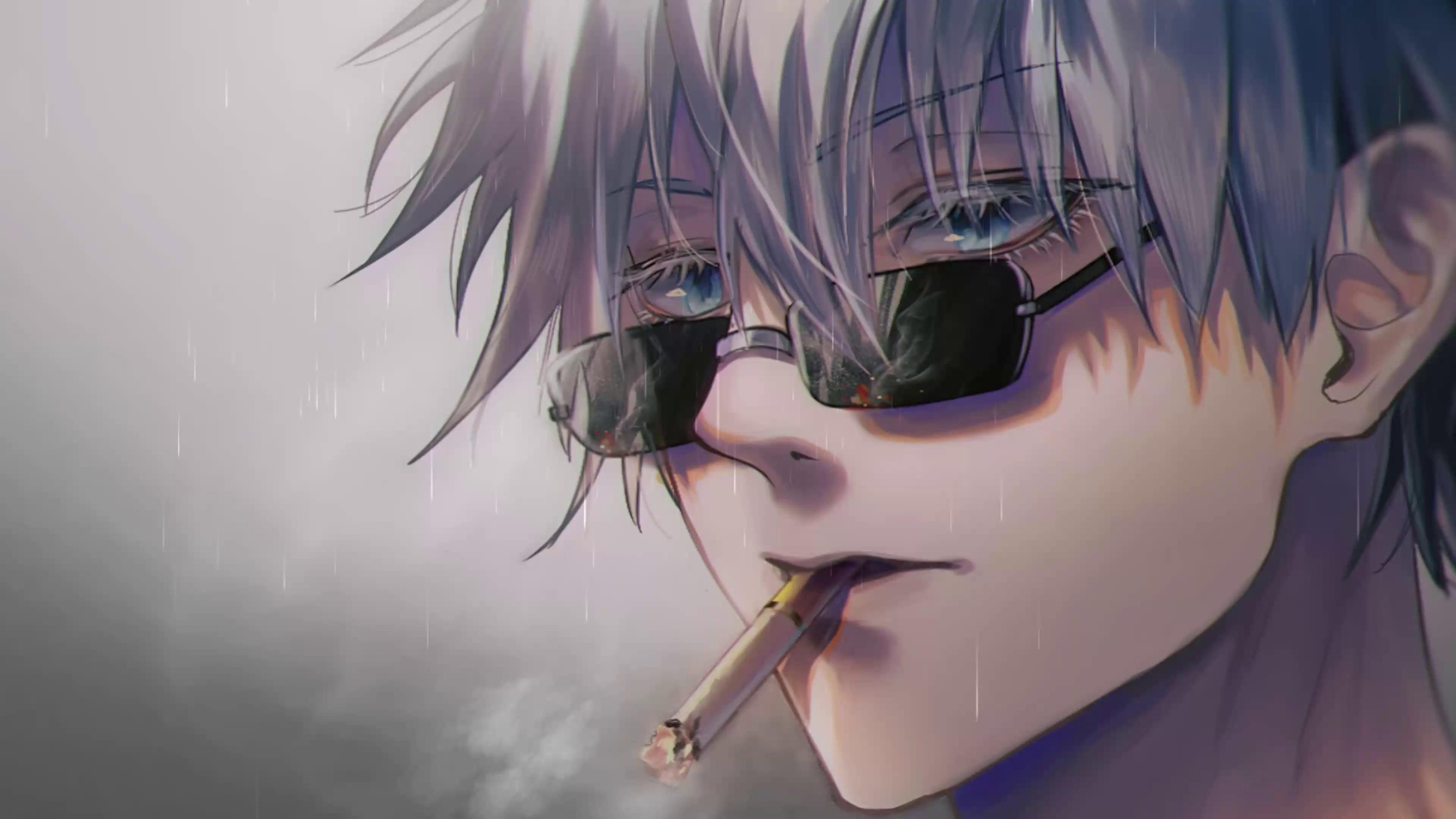 3840x2160 Satoru Smoking Live Wallpaper