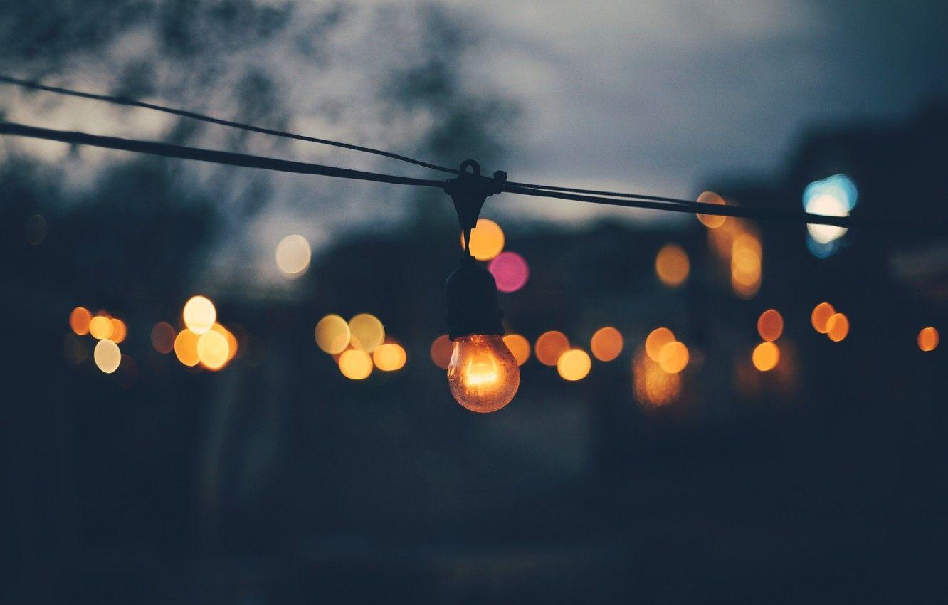 1332x850 Wallpaper light bulb, light, lights, the evening, bokeh