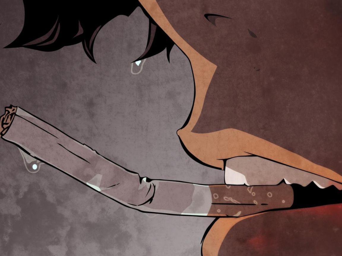 1152x864 Broken cigarette in his mouth Cowboy