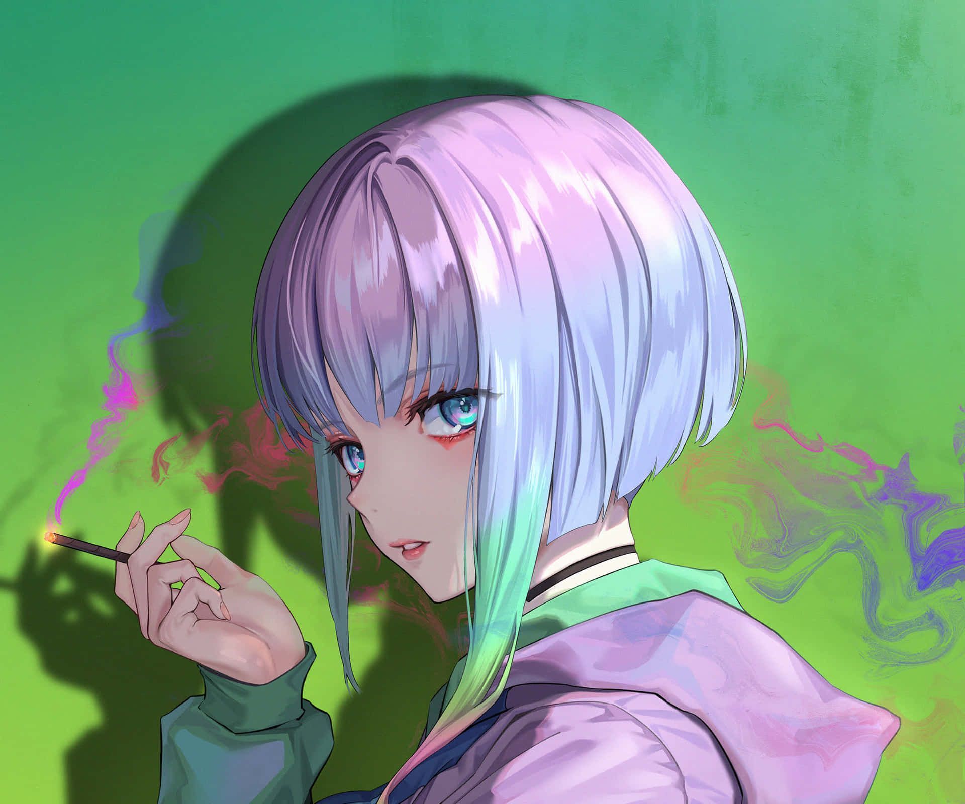 1920x1600 Cyberpunk Anime Girl Smoking Wallpaper