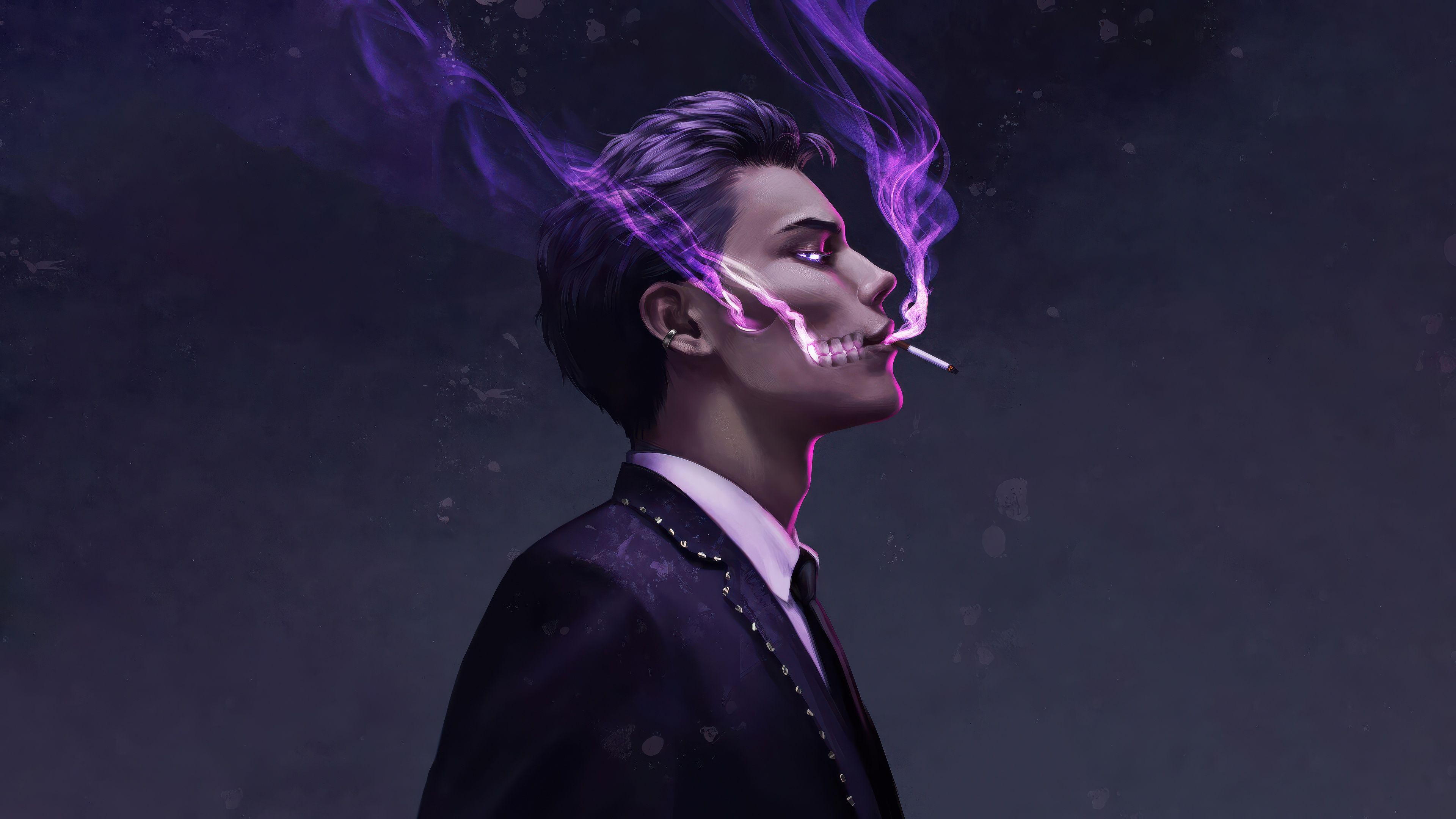 3840x2160 Zombie Boy Enjoying Cigarette Wallpaper