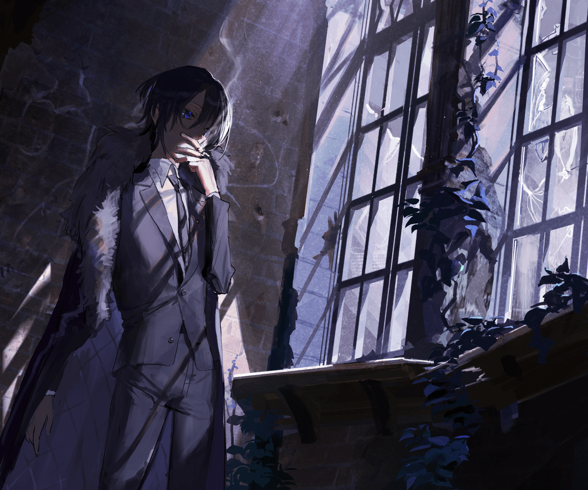 1950x1625 Download Smoking Suit Anime Boy Anime