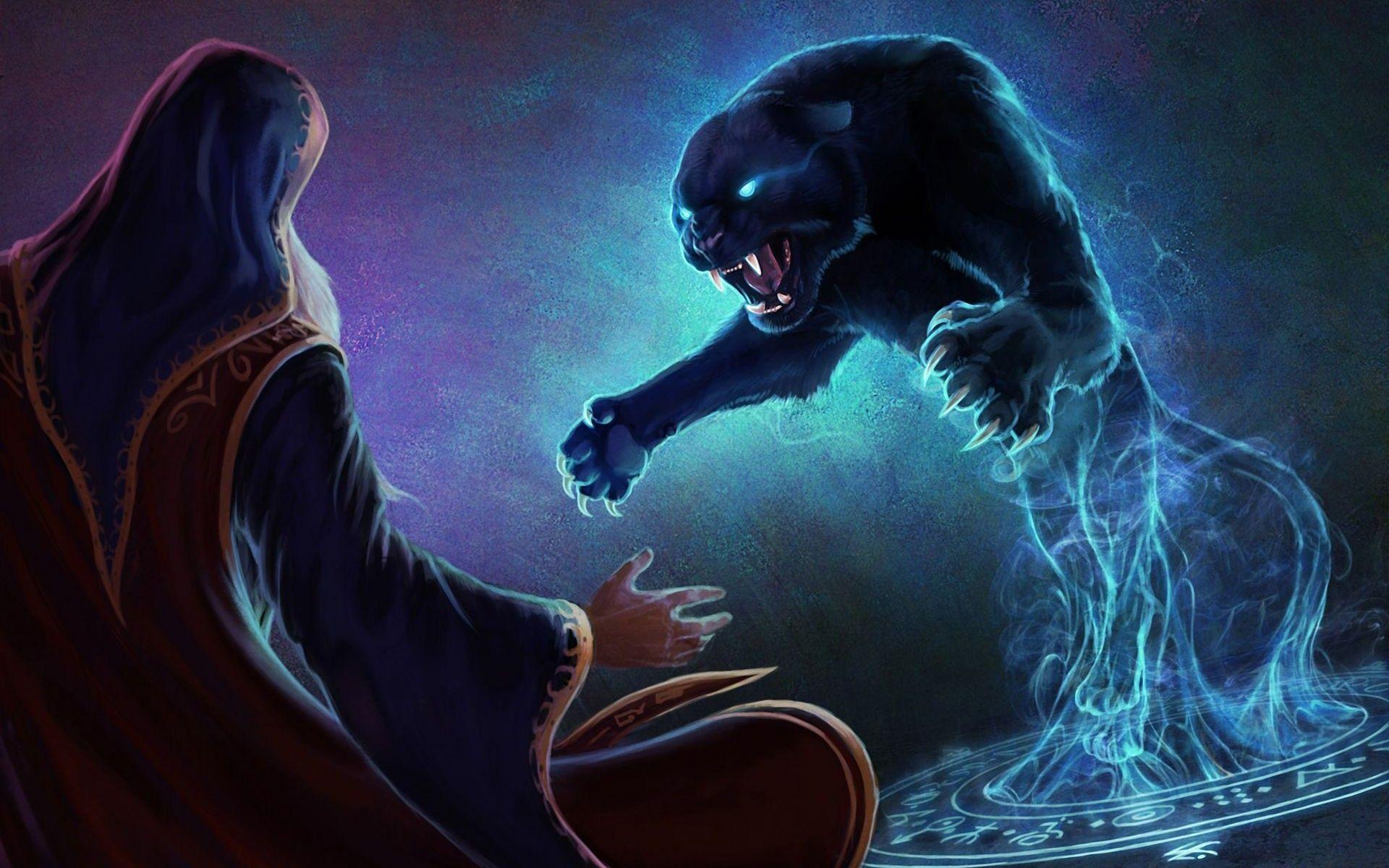 1920x1200 Dark, Vector, Animals, Fantasy, Cats, tablet Background