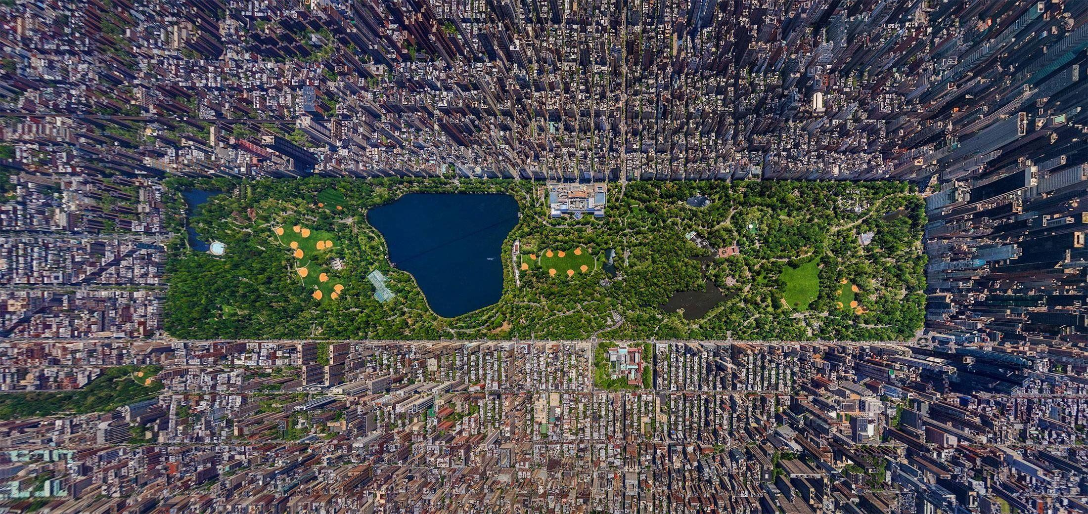 2200x1040 aerial view, New York City, Cityscape, USA, Central Park, City HD
