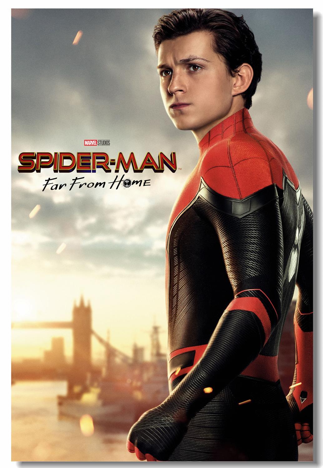 1035x1500 US $5.99 25% OFF. Custom Printing Wall Decor Marvel Spider man Far From Home Poster Jake Gyllenhaal Sticker MJ Tom Holland Wallpaper Mural ##-in