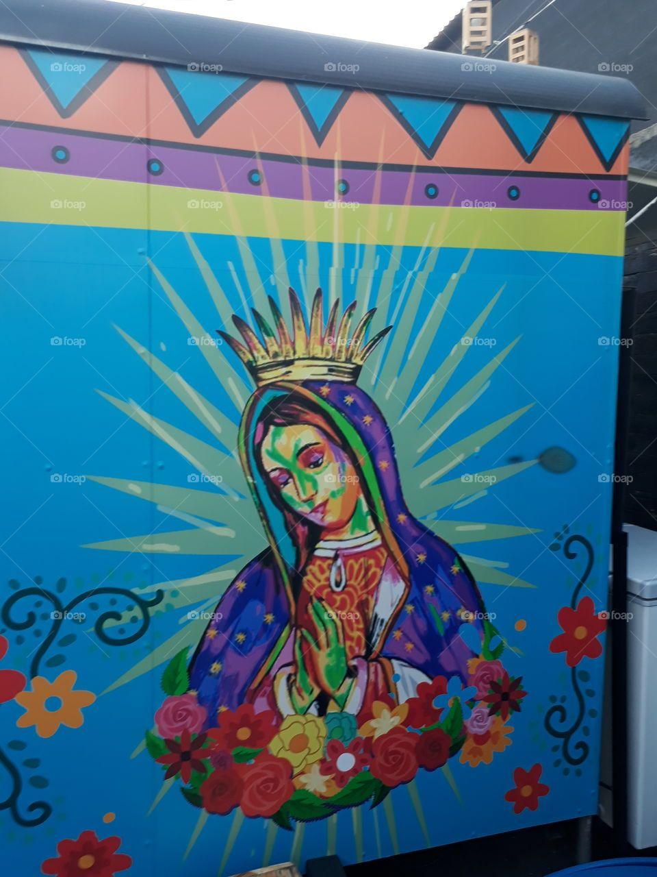 960x1280 Virgen Guadalupe Graffitis En Carrosa Colombia